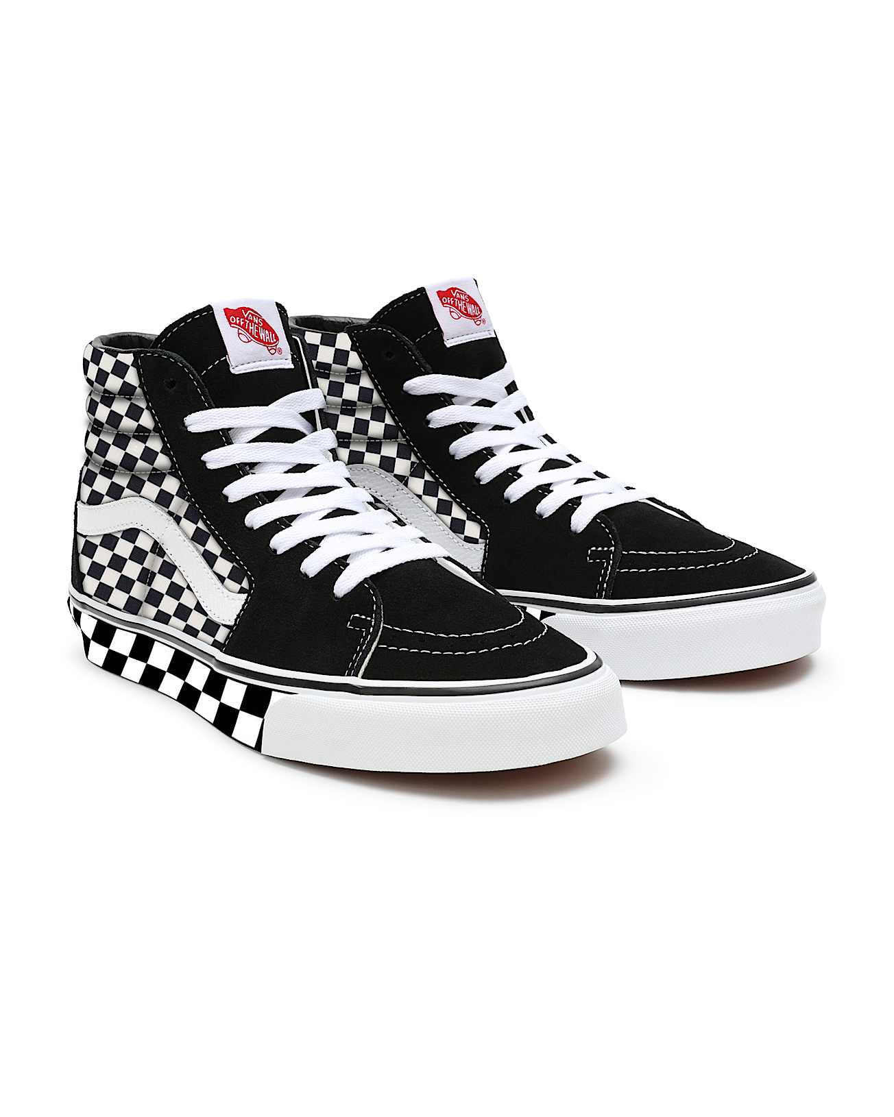 Personalisierbare Checkerboard Sk8Hi VANS SchwarzWei HERO