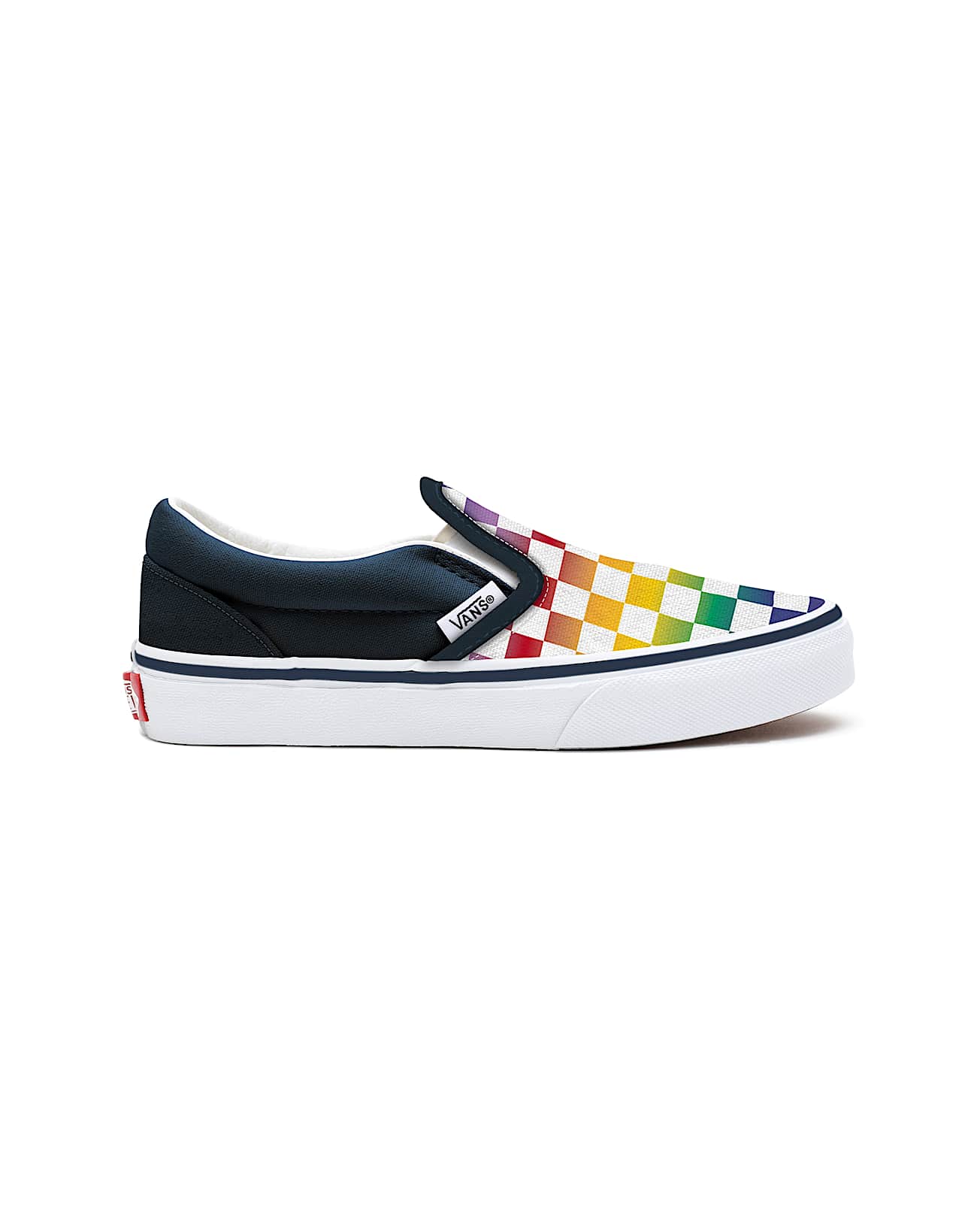 Kids Customs Rainbow Checkerboard Slip-On Shoes (4-8 years) - 2