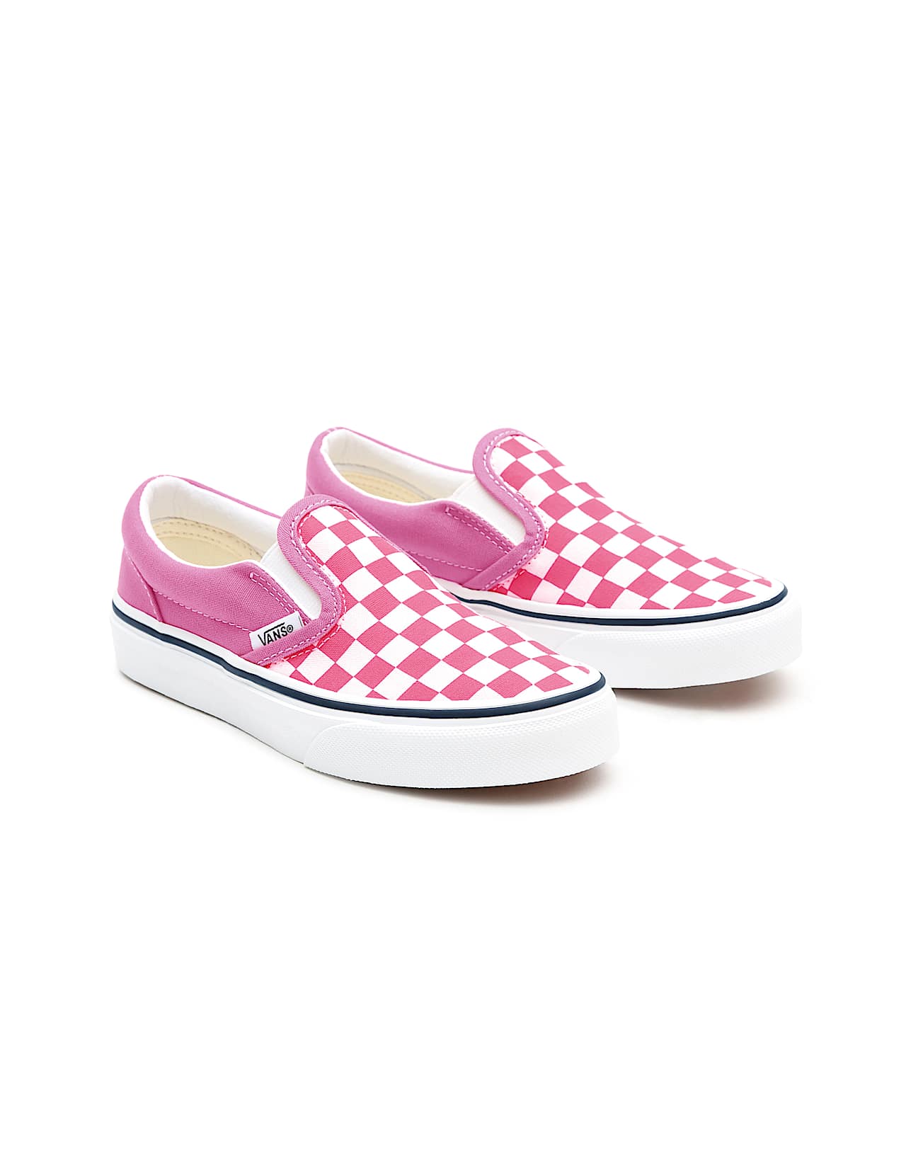 Kids Customs Pink Checkerboard Slip-On Shoes (4-8 years) - 1