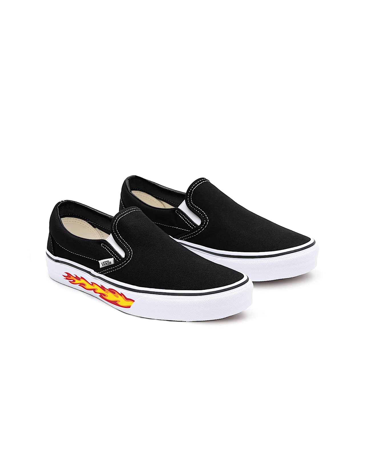 Kinder Personalisierbare Flame SlipOn Schuhe 48 Jahre VANS Schwarz HERO