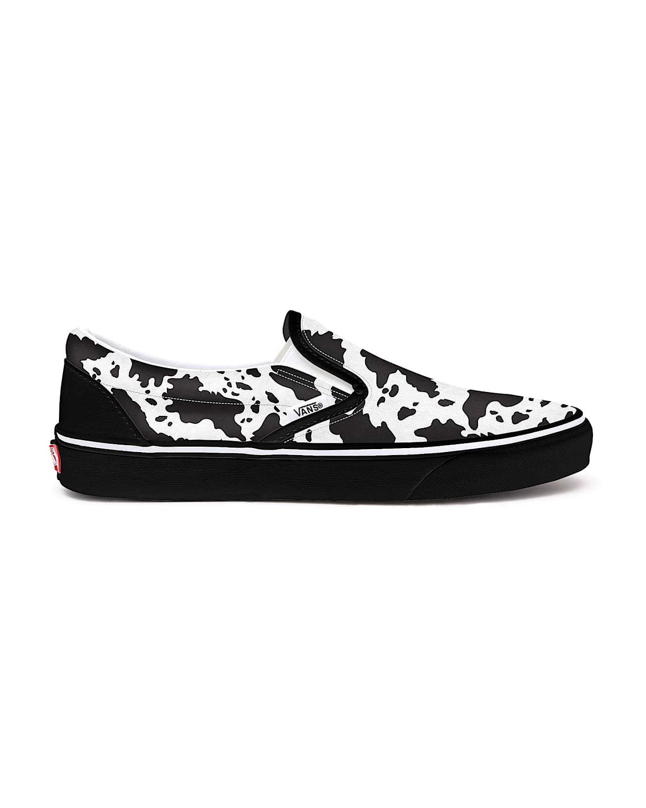 Personalisierbare Cow Print SlipOn VANS SchwarzWei ALT1