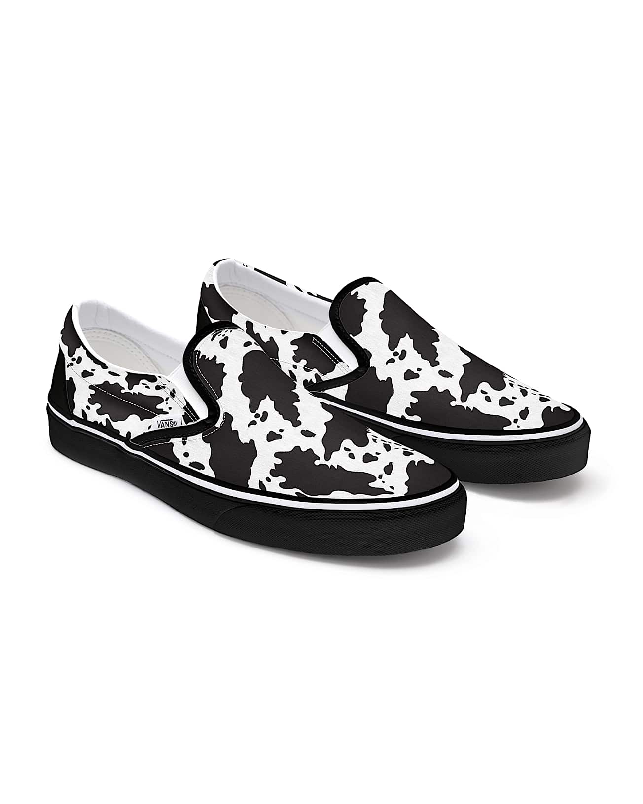 Personalisierbare Cow Print SlipOn VANS SchwarzWei HERO