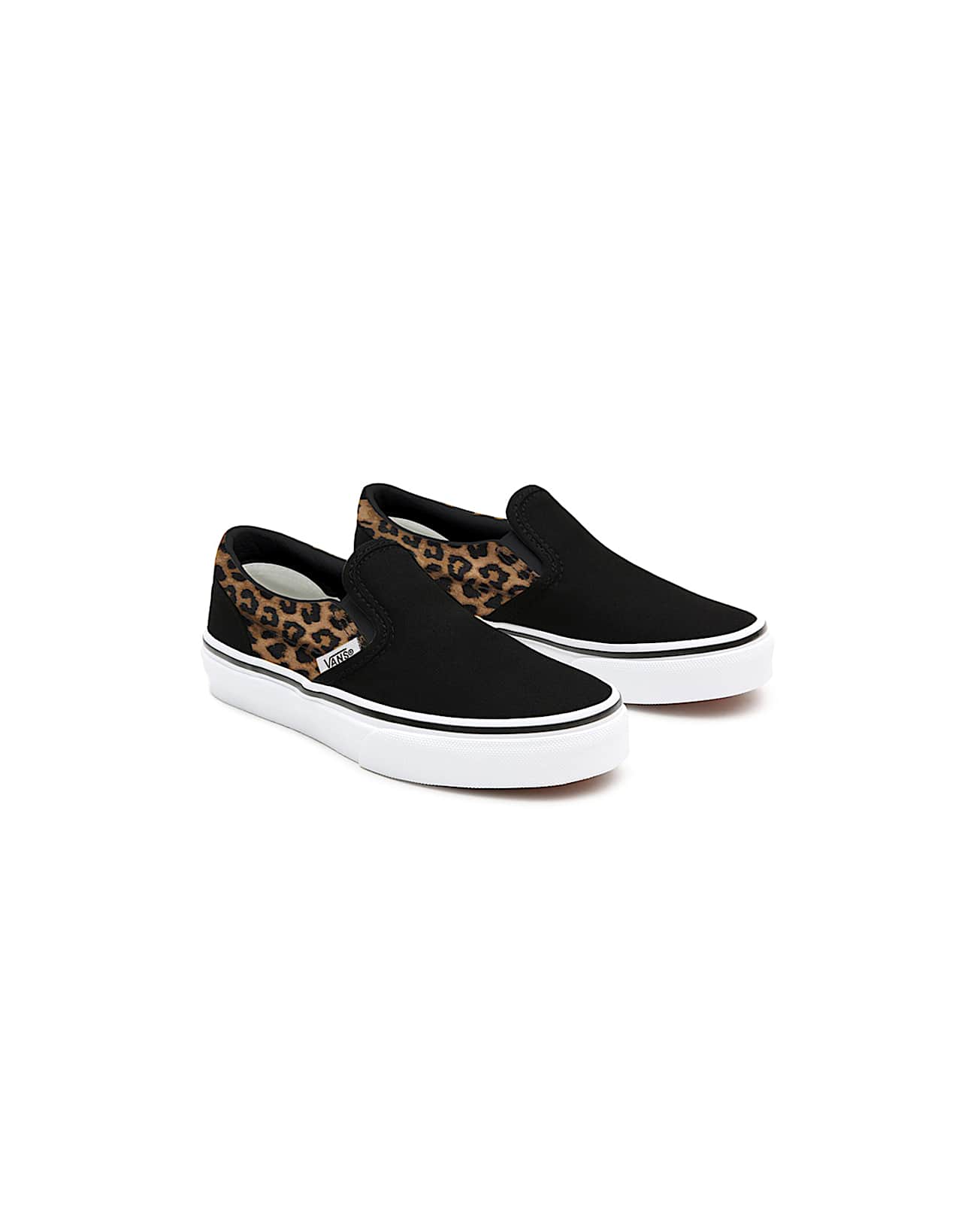 Kids Customs Black Leopard Slip-On Shoes (4-8 years) - 1