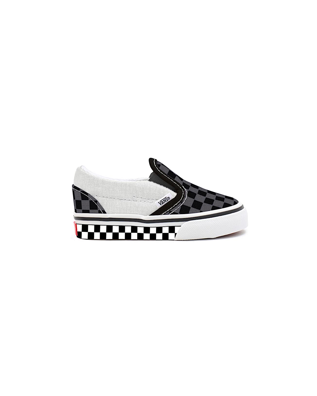 Kleinkinder Personalisierbare Black Checkerboard SlipOn Schuhe 14 Jahre VANS Schwarz ALT1