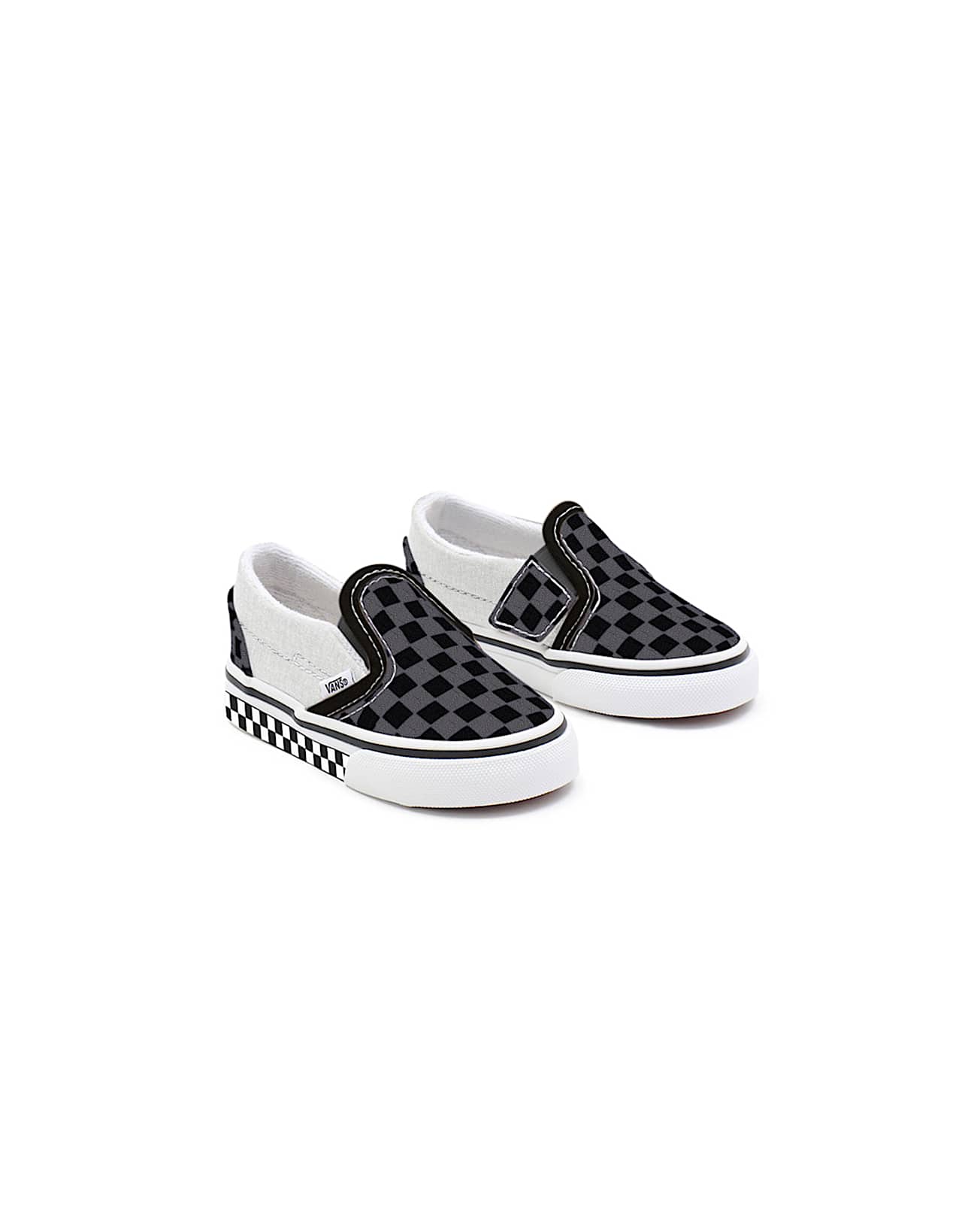 Kleinkinder Personalisierbare Black Checkerboard SlipOn Schuhe 14 Jahre VANS Schwarz HERO