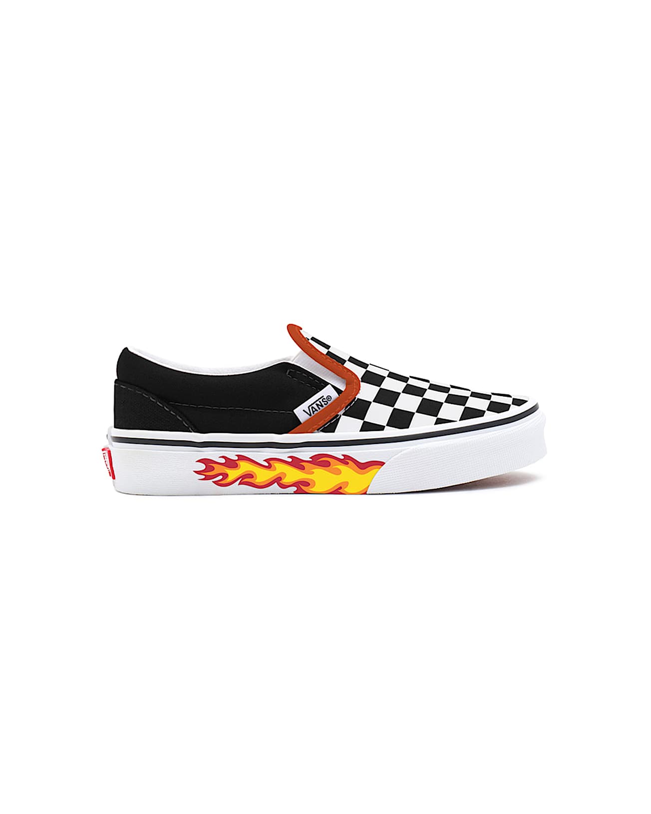 Kids Customs Checkerboard Flame Slip-On Shoes (4-8 years) - 2