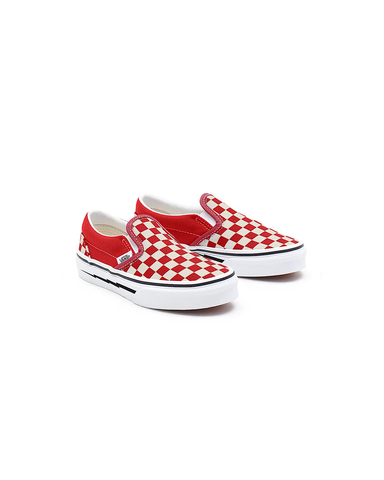 Zapatillas Junior Red Checkerboard Slip-On Personalizadas (4-8 años) - 1