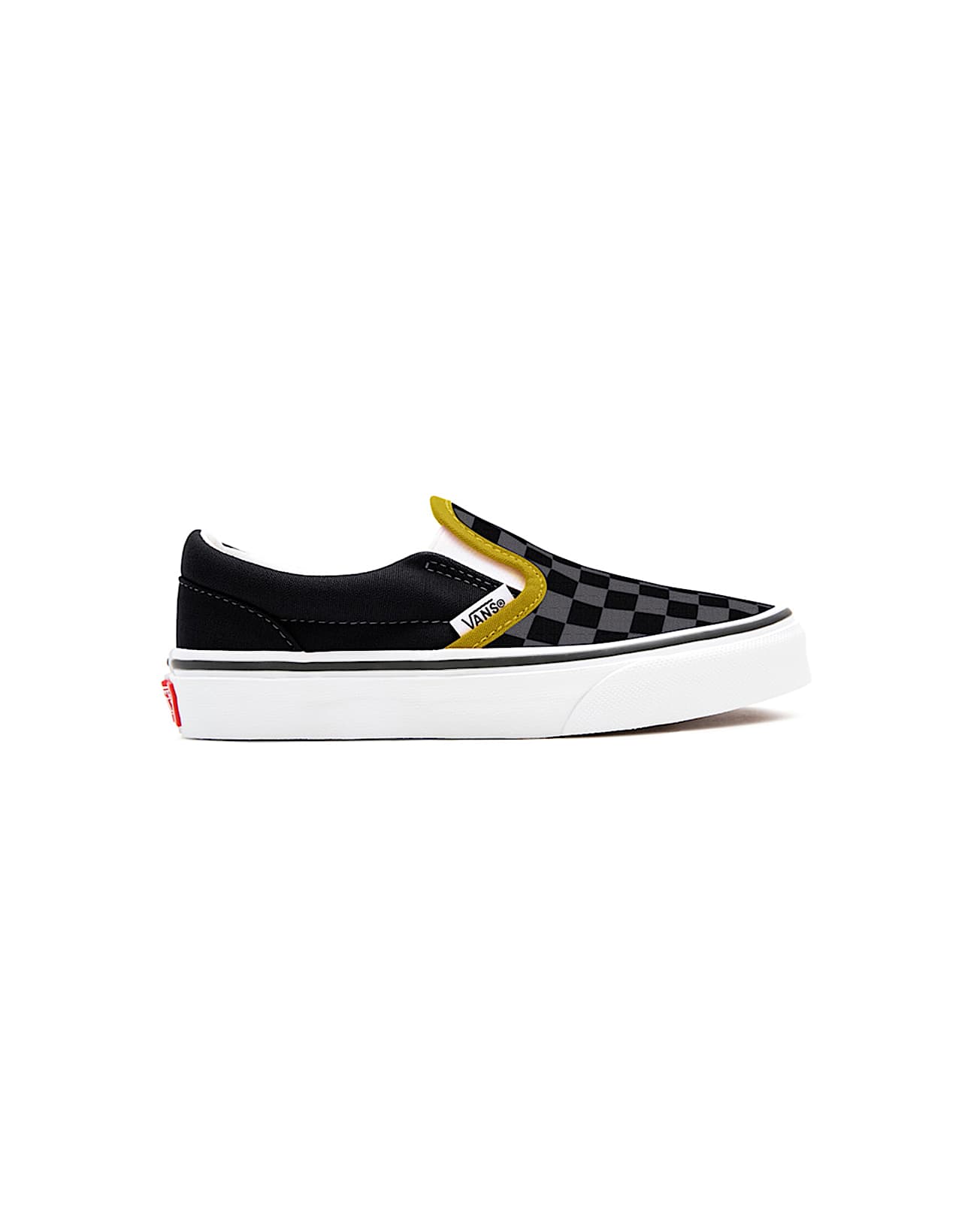 Kids Customs Black Checkerboard Slip-On Shoes (4-8 years) - 2
