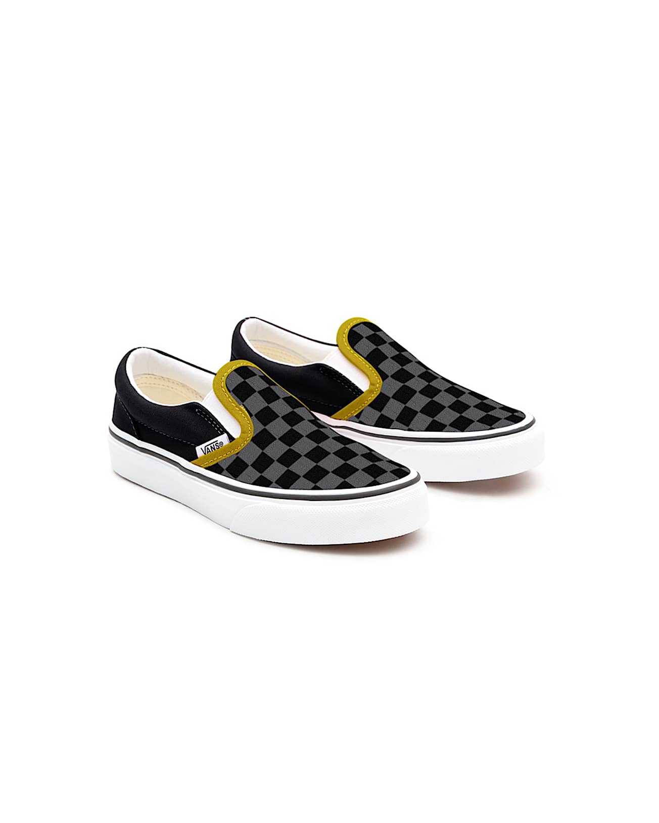 Kids Customs Black Checkerboard Slip-On Shoes (4-8 years) - 1