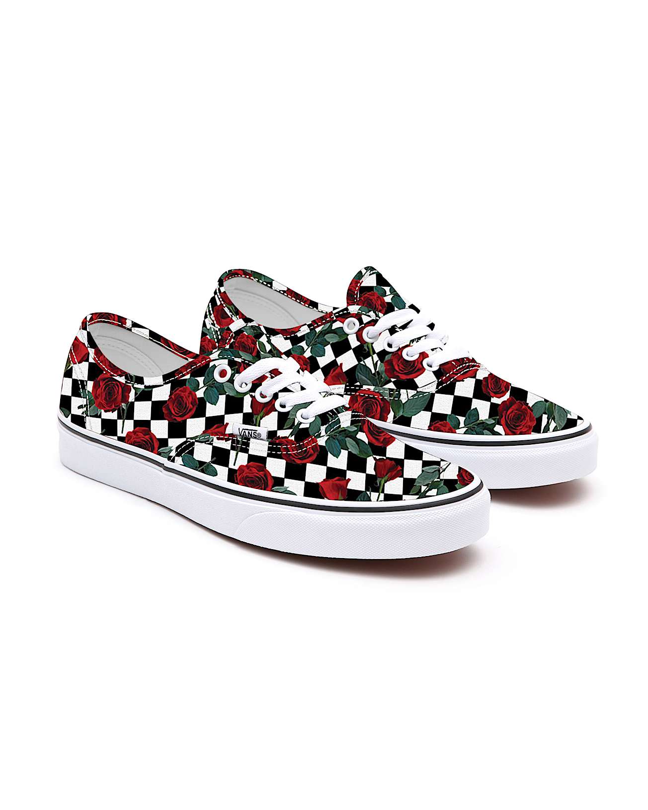 Personalisierbare Checkerboard Roses Authentic mit weiter Passform VANS SchwarzWei HERO