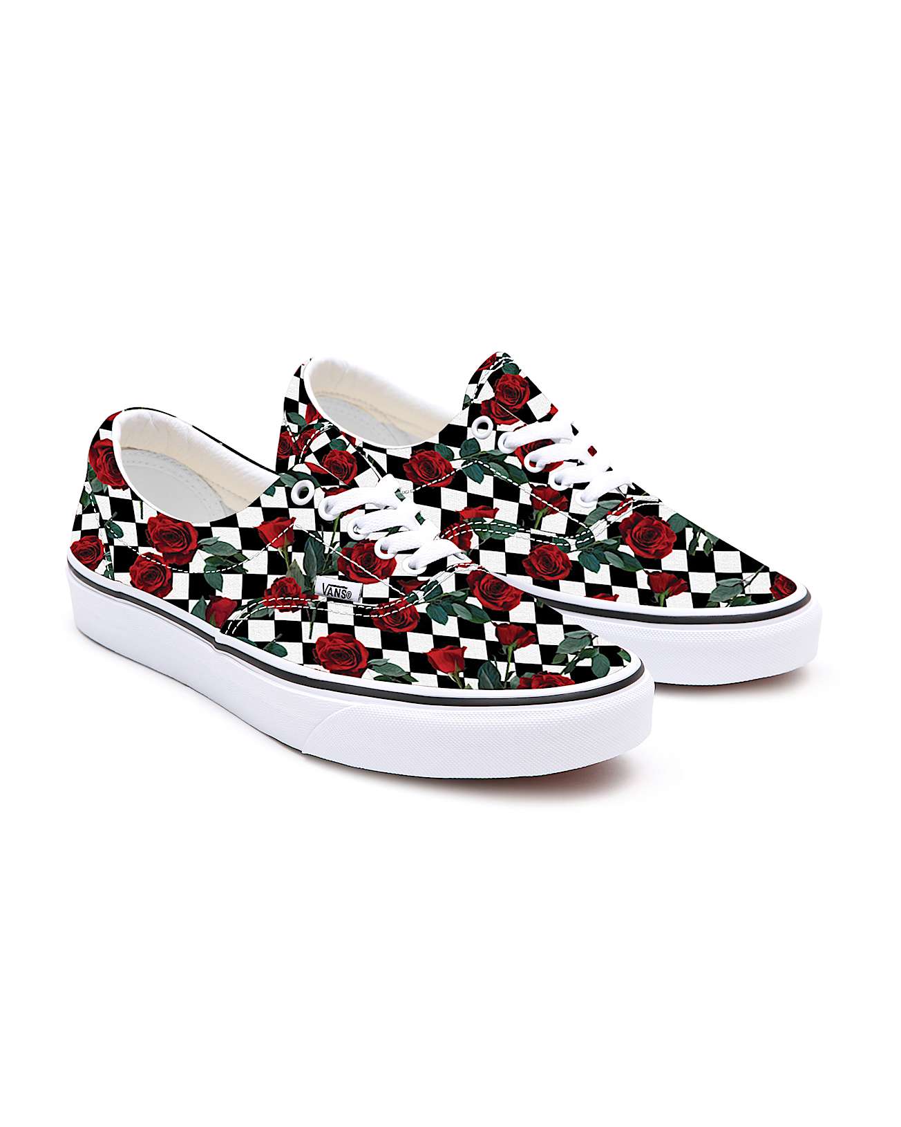 Checkerboard Roses Era Personalisierbare VANS SchwarzWei HERO