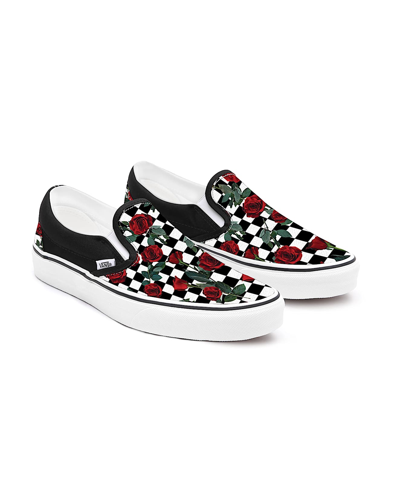 Checkerboard Roses Slip-On Personalizadas - 1