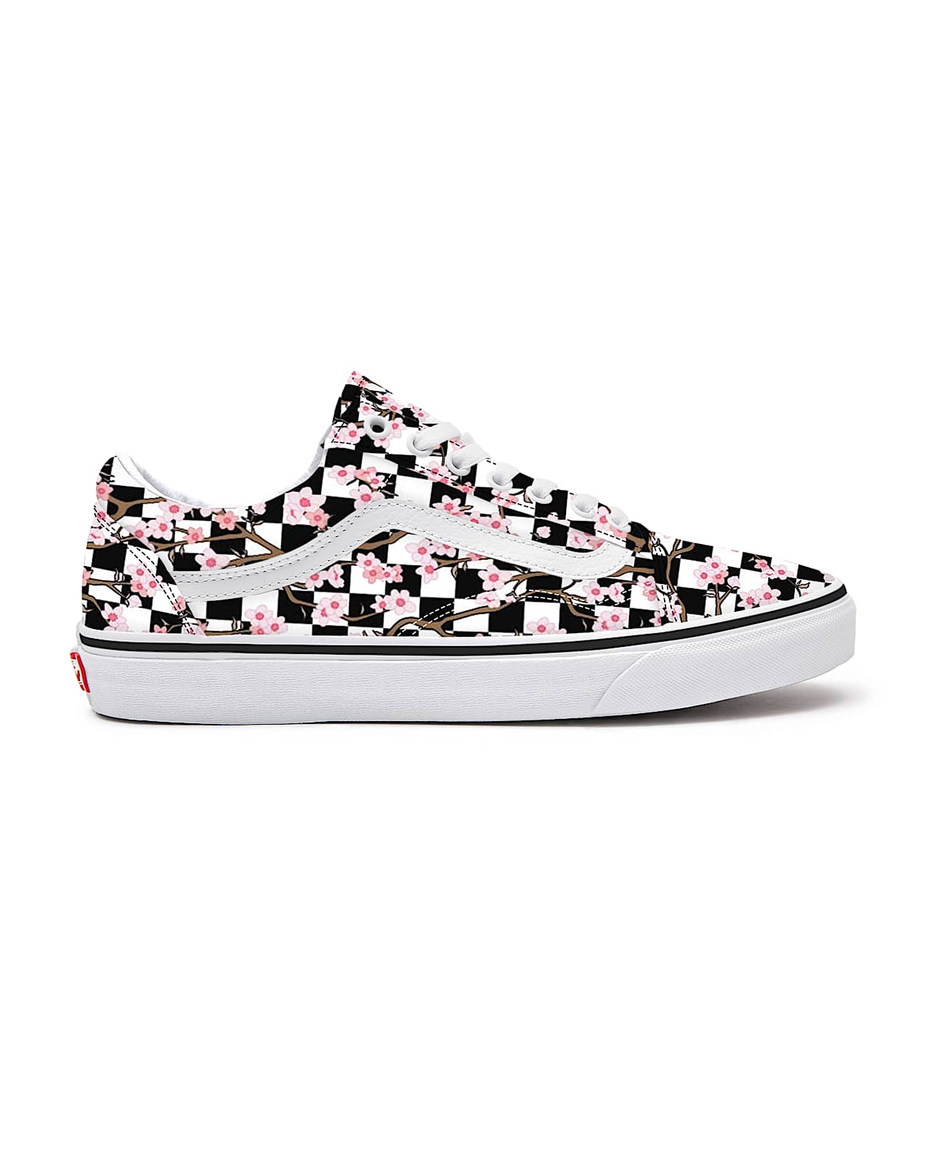 Personalisierbare Cherry Blossom Checkerboard Old Skool VANS Multicolour ALT1