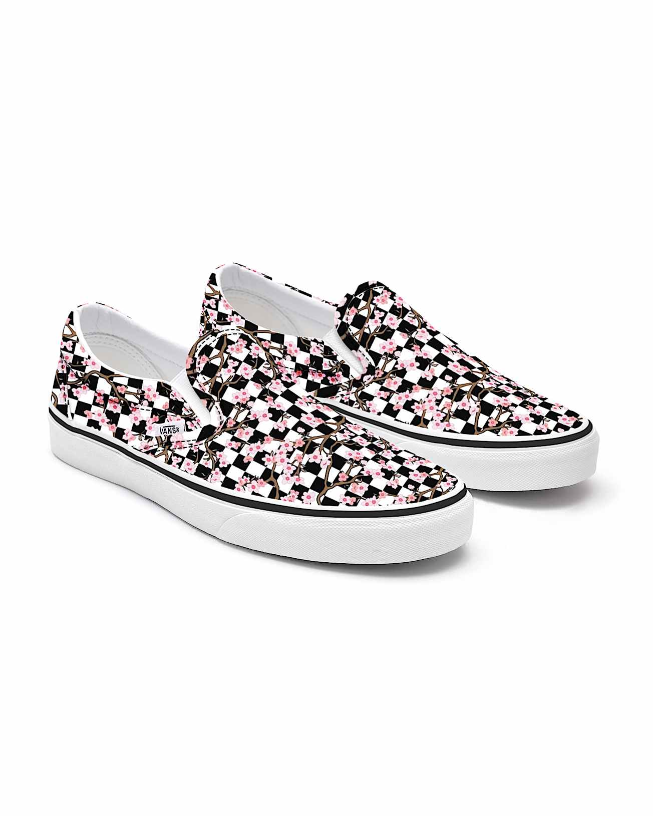 Personalisierbare Cherry Blossom Checkerboard SlipOn VANS Multicolour HERO