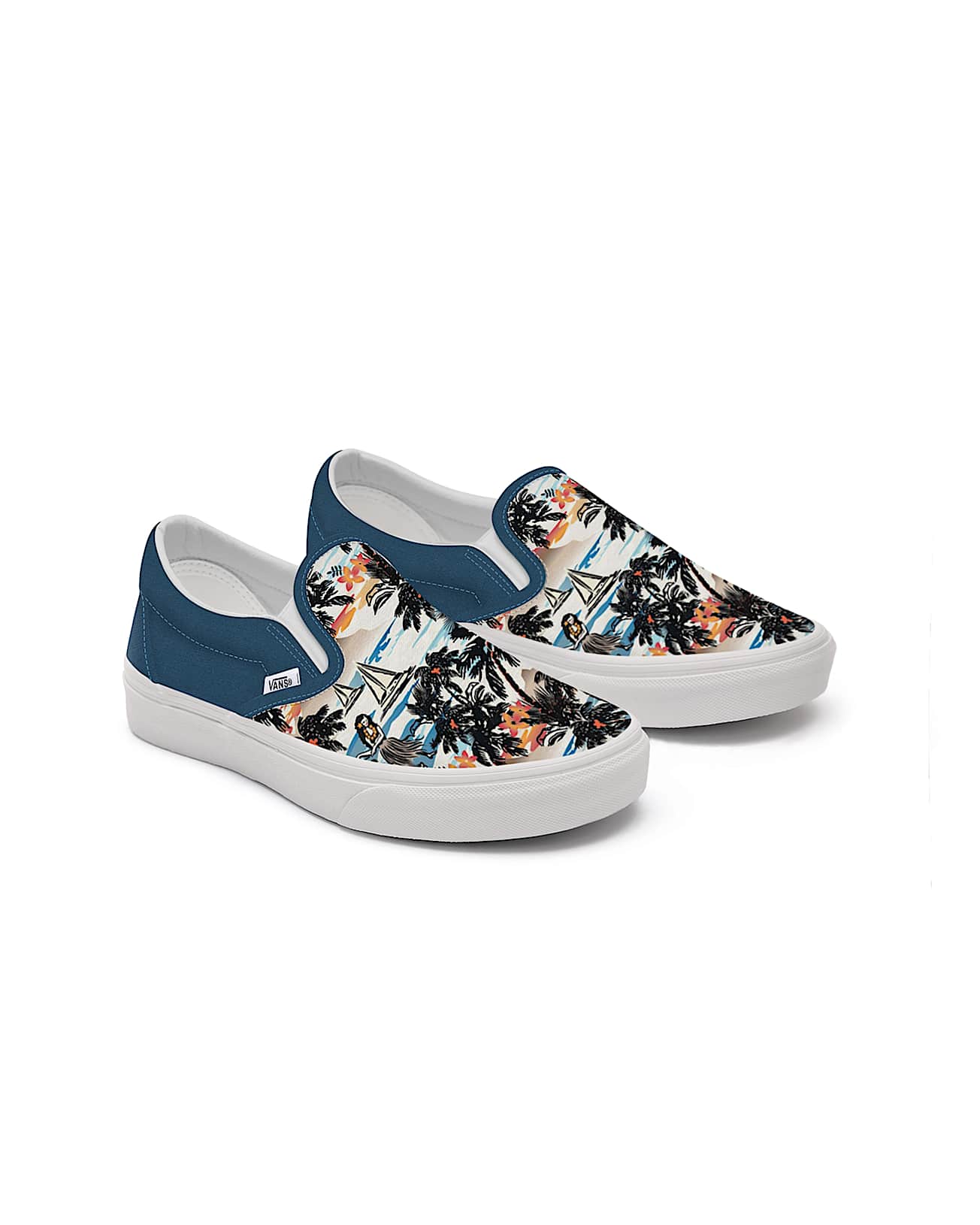Kinder Personalisierbare Aloha SlipOn 48 Jahre VANS Blau HERO