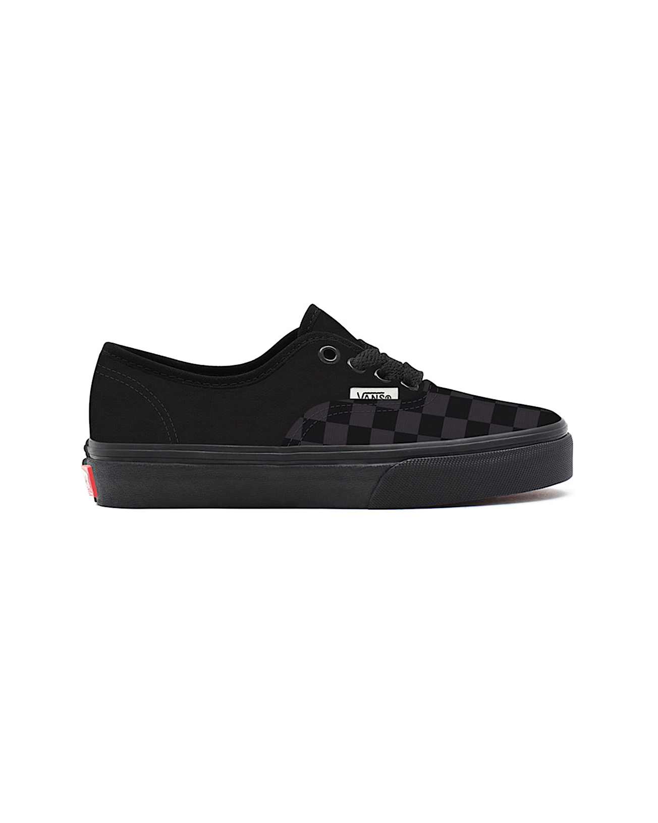 Kinder Personalisierbare Total Black Checkerboard Authentic 48 Jahre VANS Schwarz ALT1