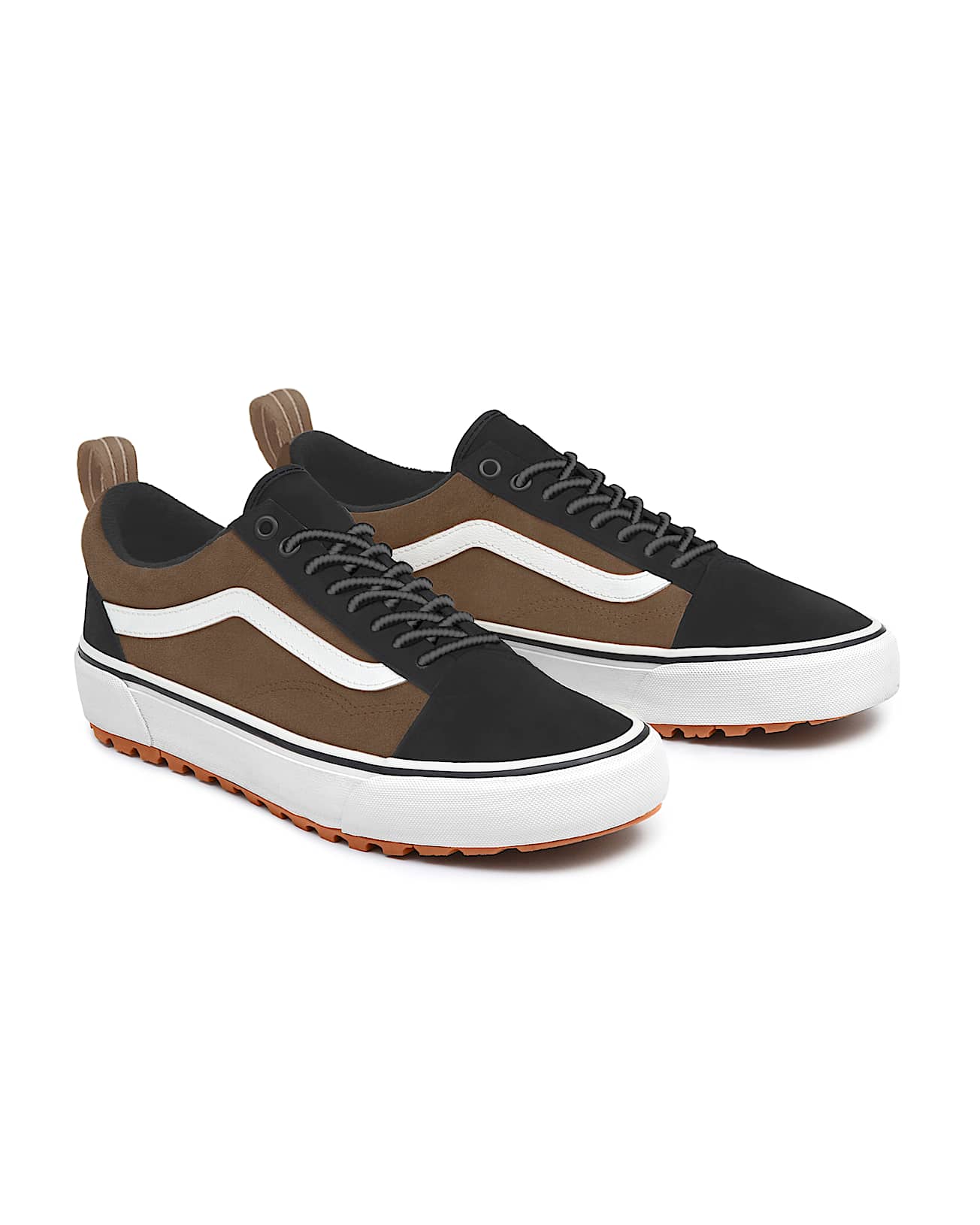 Personalisierbare Water Repellent Suede Black and Dachsund Old Skool MTE VANS Braun HERO
