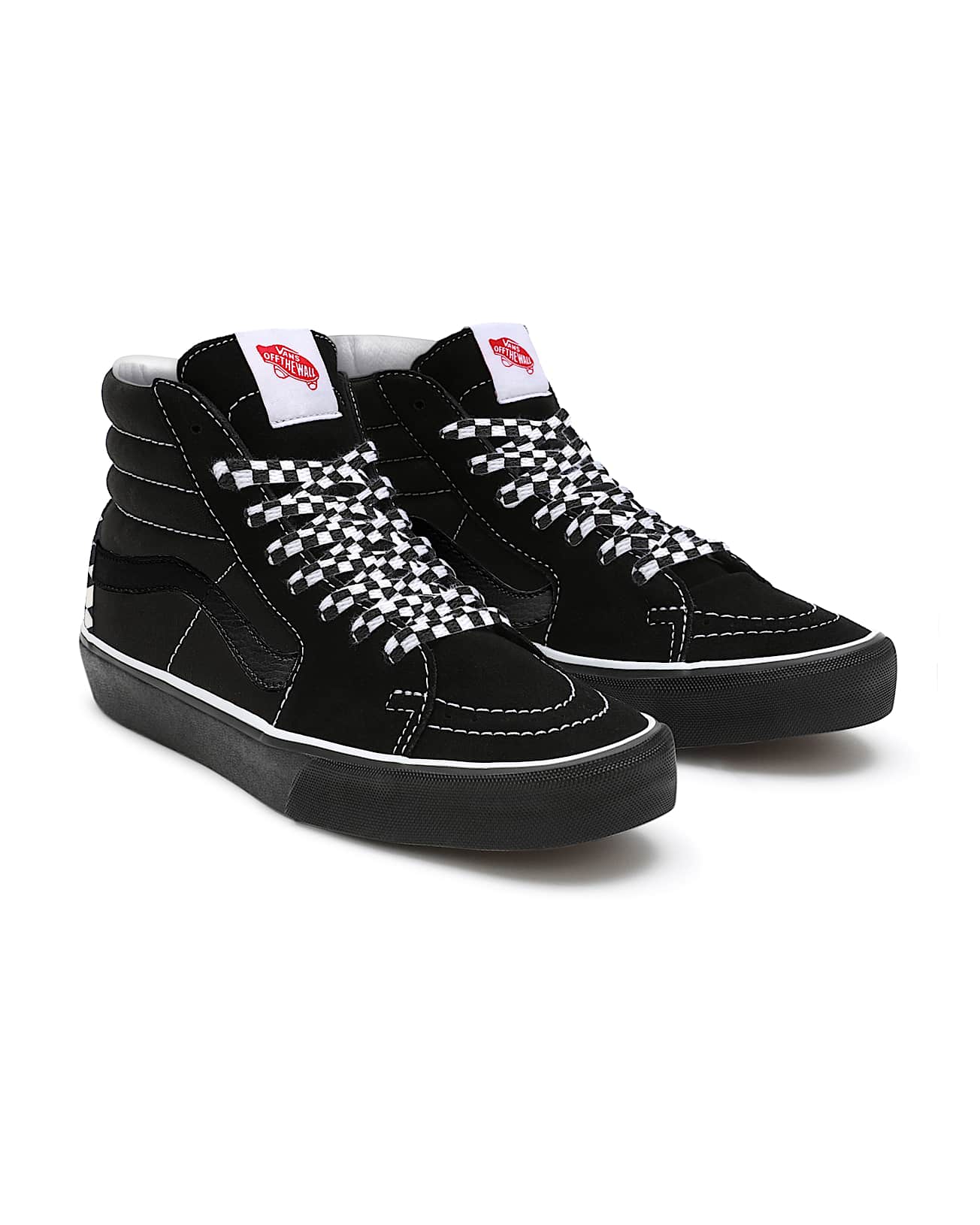 Personalisierbare Checkerboard Black Sk8Hi VANS Schwarz HERO