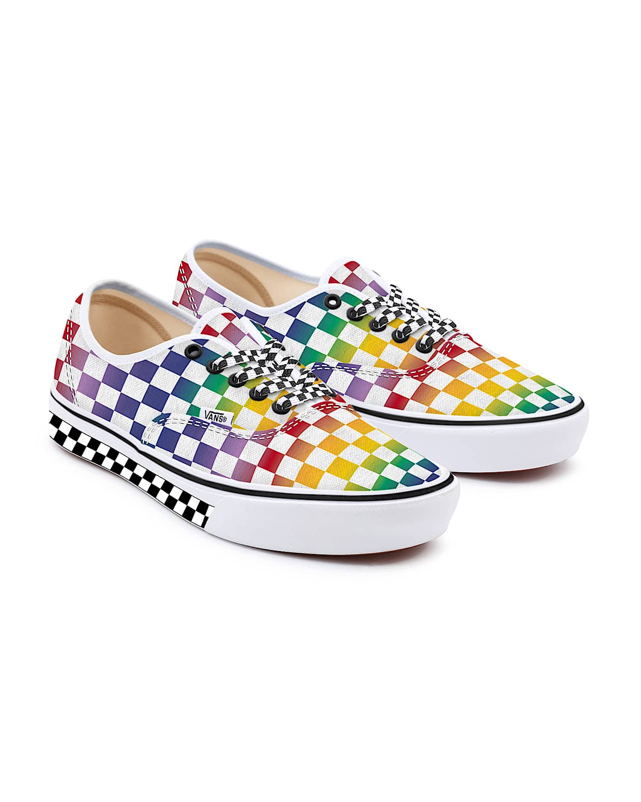 Personalisierbare Rainbow Checkerboard Authentic VANS Multicolour HERO