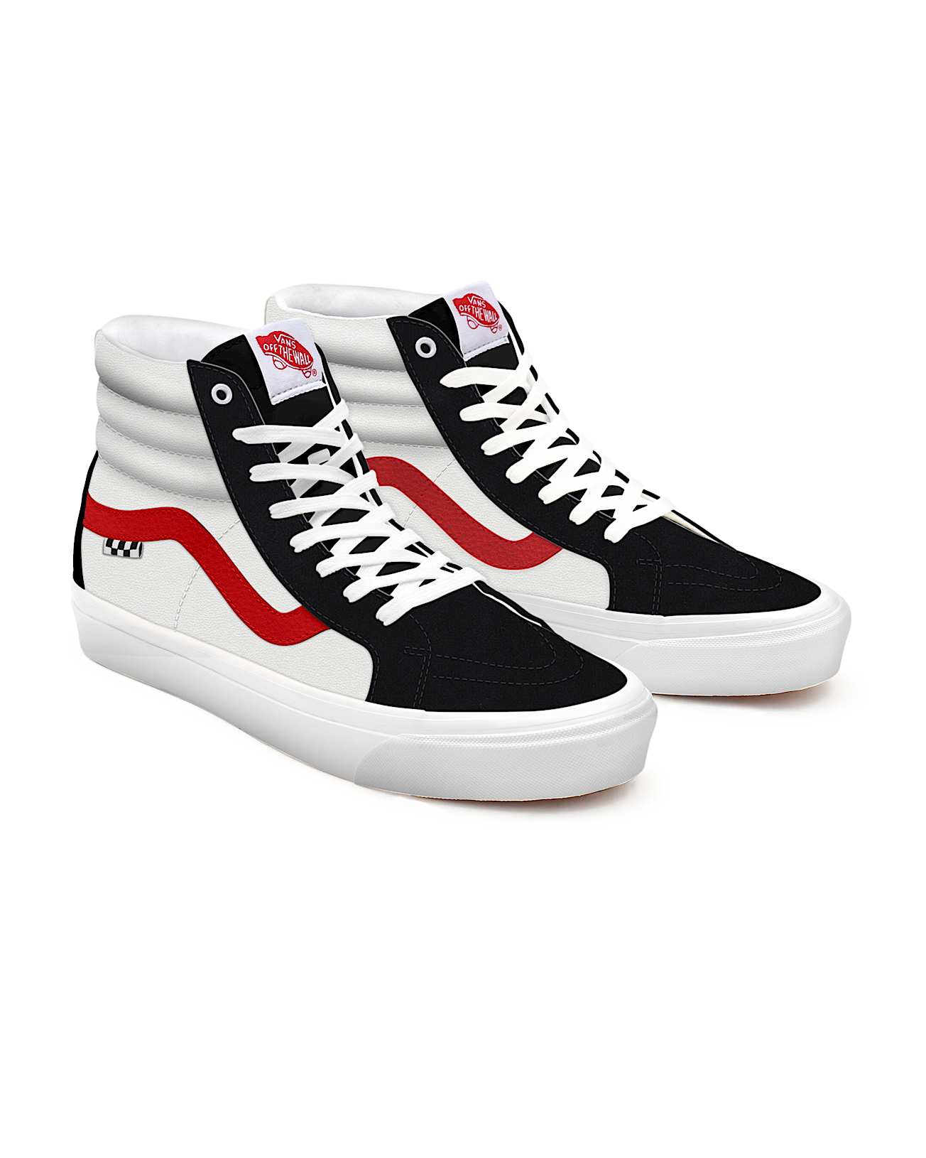 Personalisierbare True White and Black Suede Skate Sk8Hi VANS Schwarz HERO