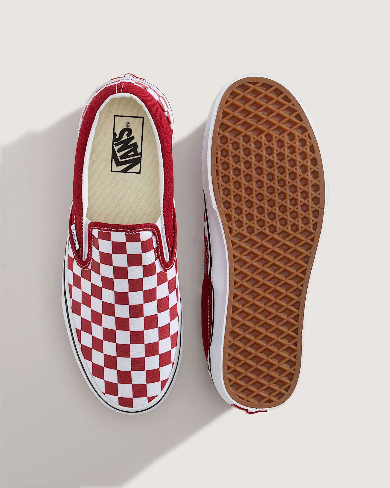 SlipOn Checkerboard Schuhe VANS Rot ALT2