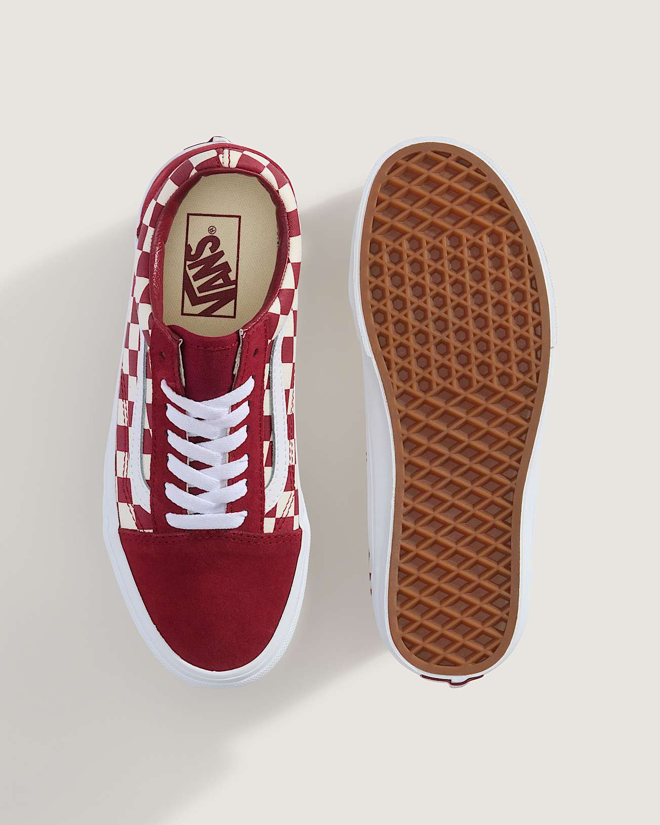 Old Skool Checkerboard Schuhe VANS Rot ALT2