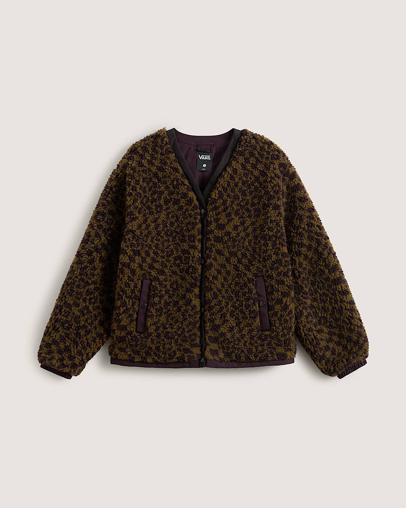 Suffolk Cheetah Check Pile Mantel VANS Blau HERO