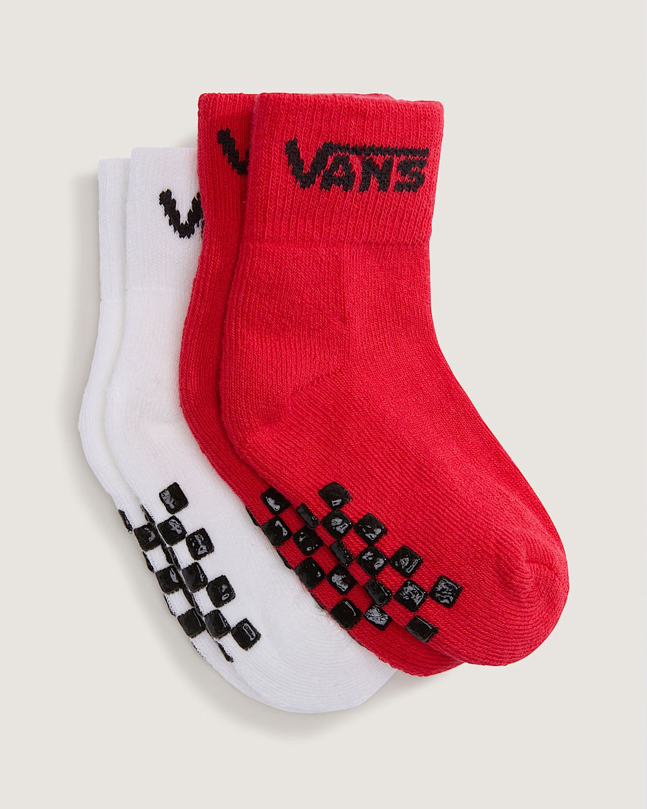 Meias Classic Crew para criana 2 pares VANS Vermelho ALT1