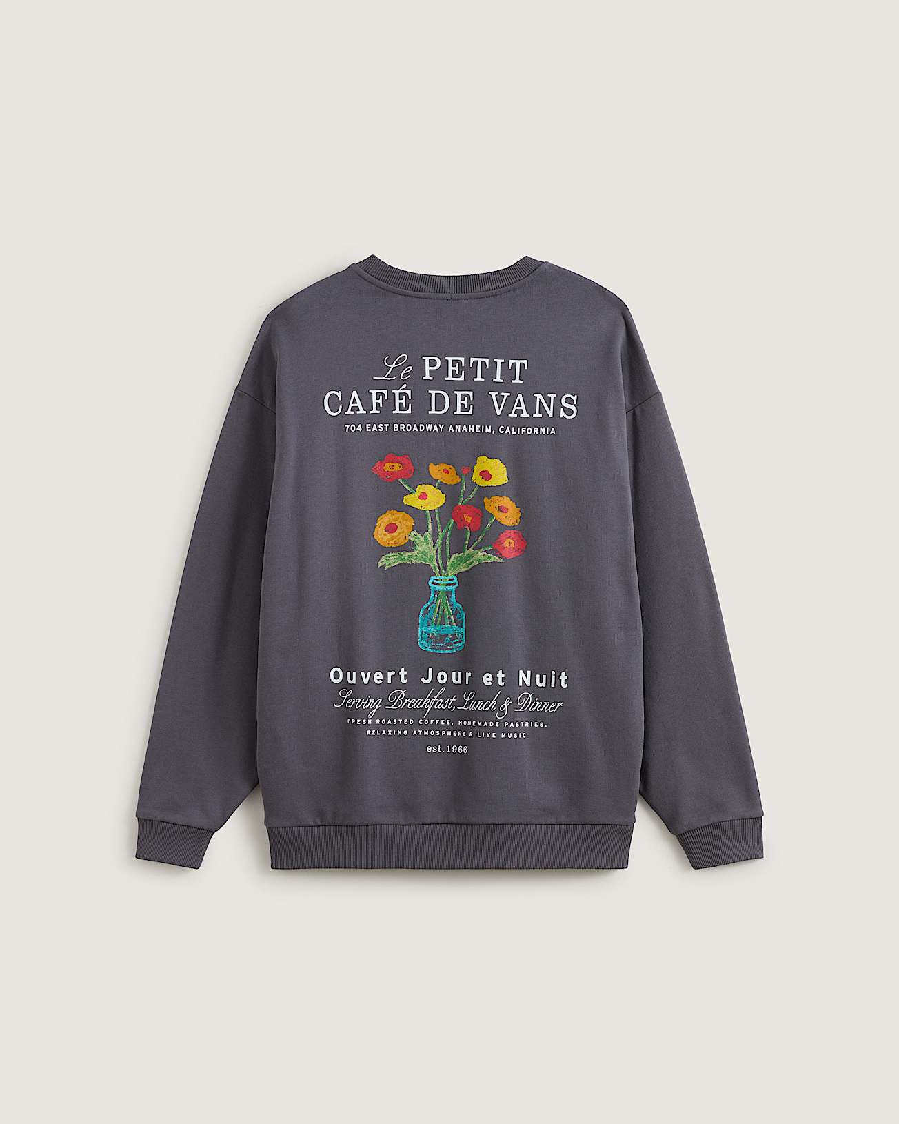 Caf Vans Oversized Crew Sweatshirt VANS Grau ALT1