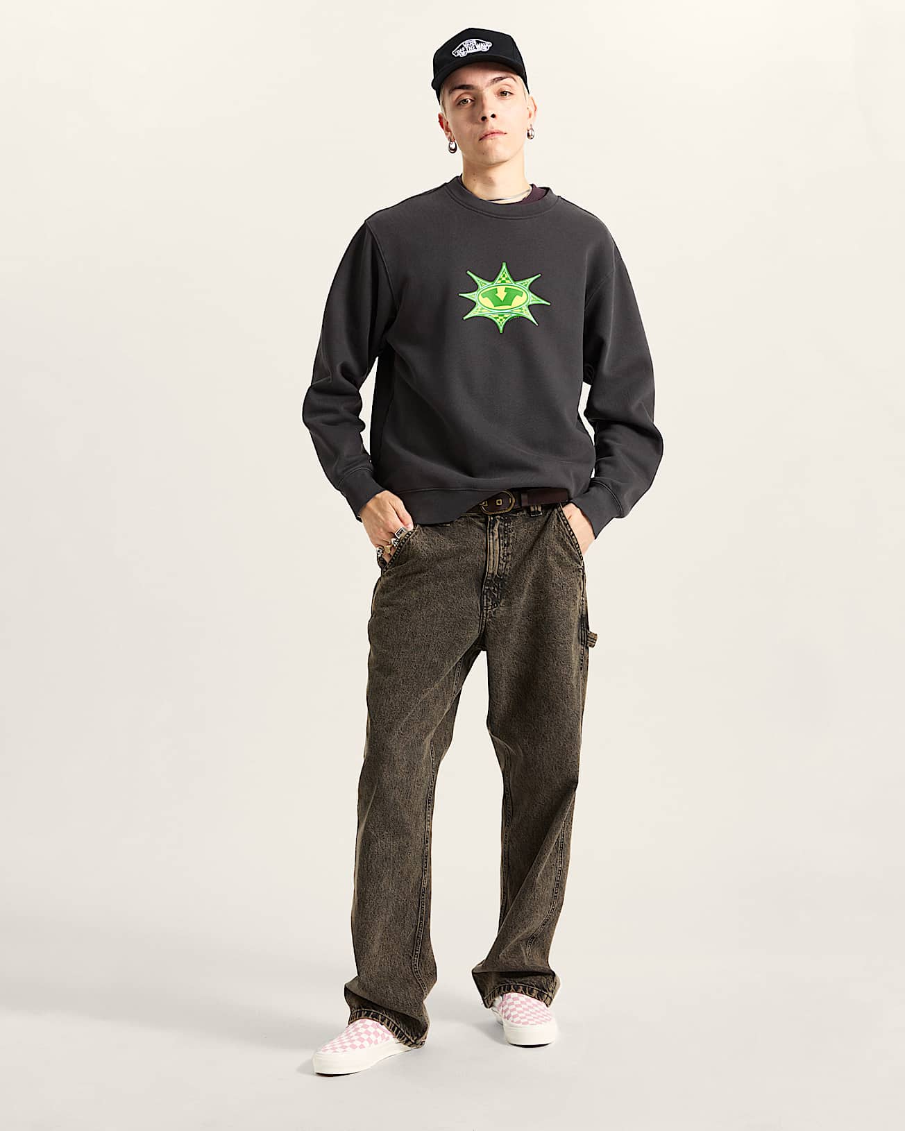 Star Checker Crew Sweatshirt VANS Schwarz ALT5