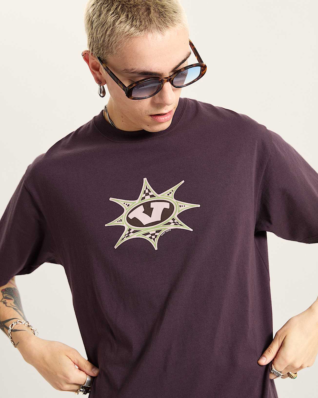 Tshirt Star Checker VANS Bleu ALT2