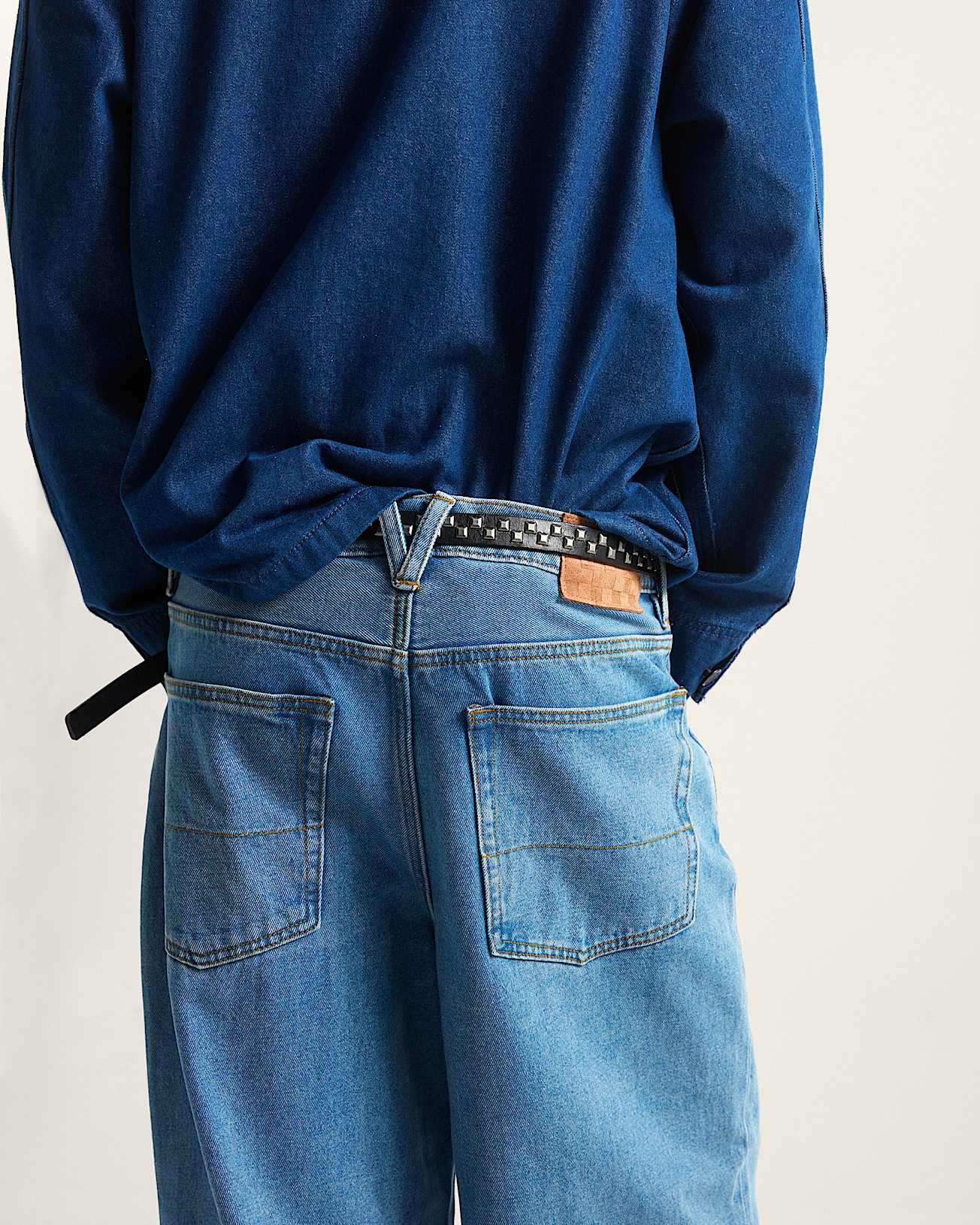 Pantalon en denim baggy Check-5 - 7