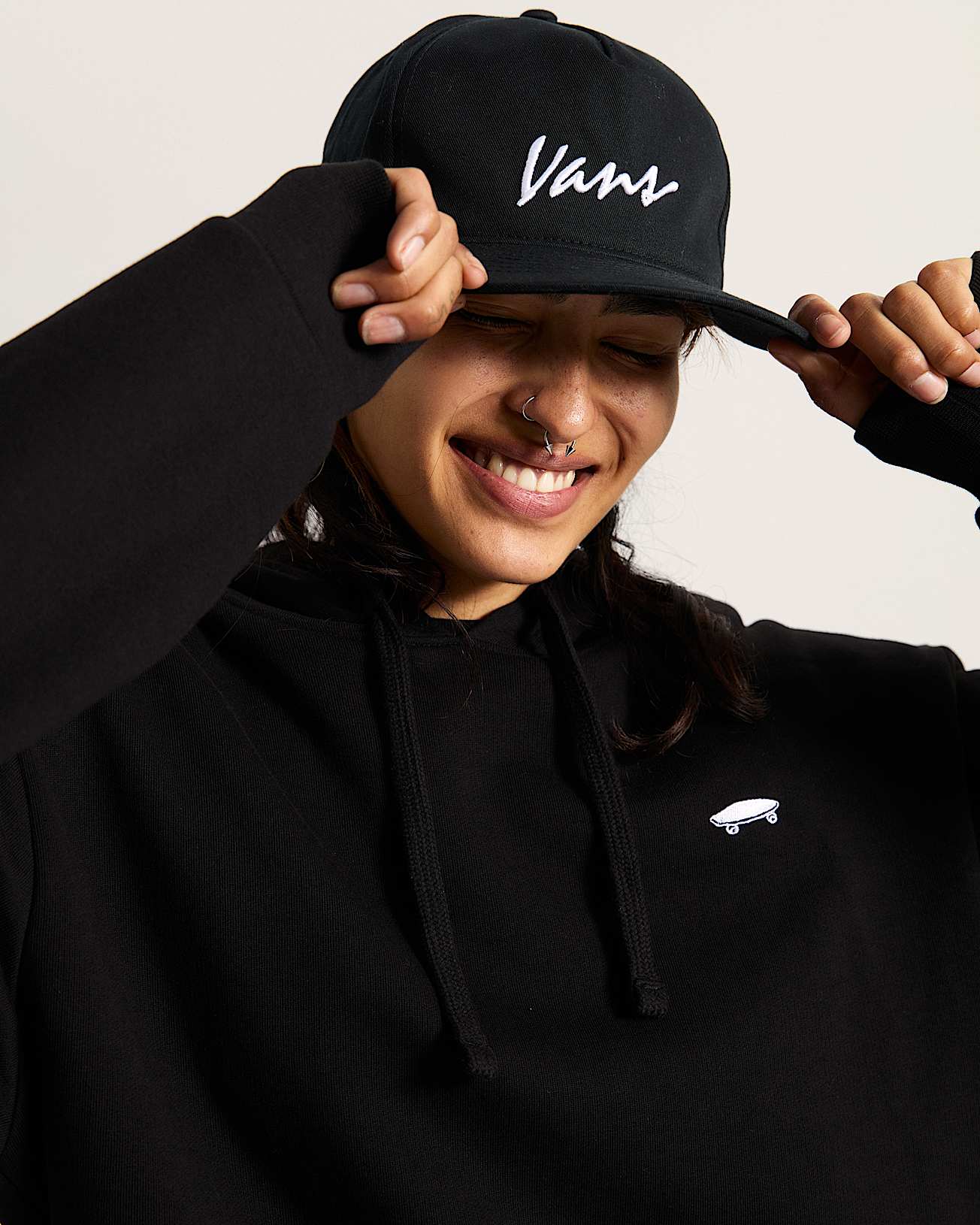 Classic Script Snapback Cap VANS Schwarz ALT3