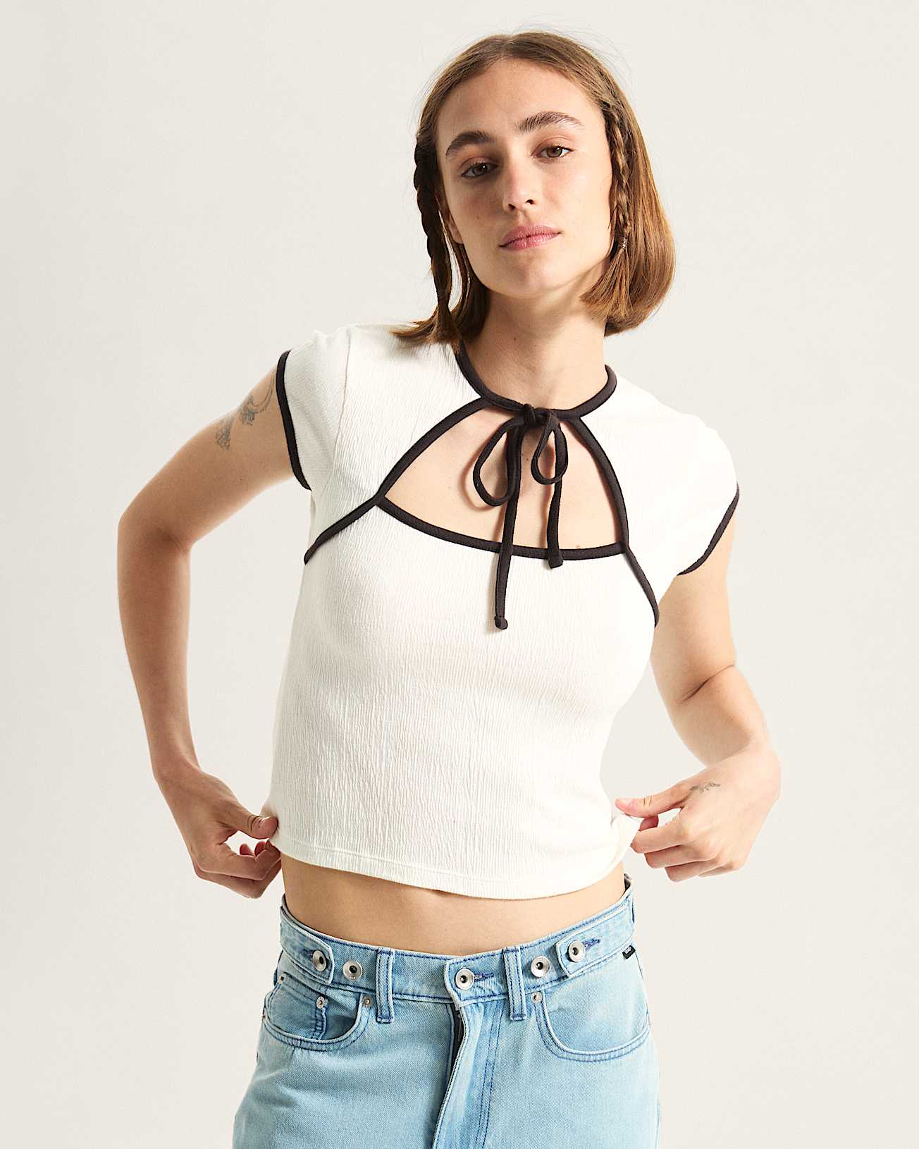 Tshirt avec liens  lencolure Kari VANS Blanc ALT2