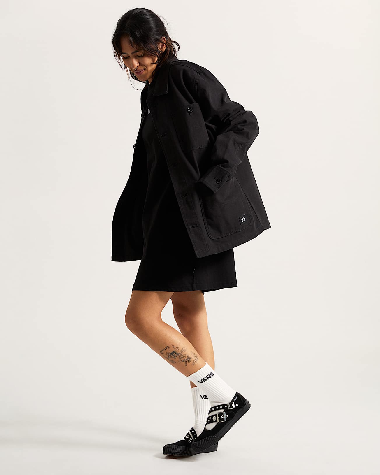 Center Vee TShirtKleid VANS Schwarz ALT5