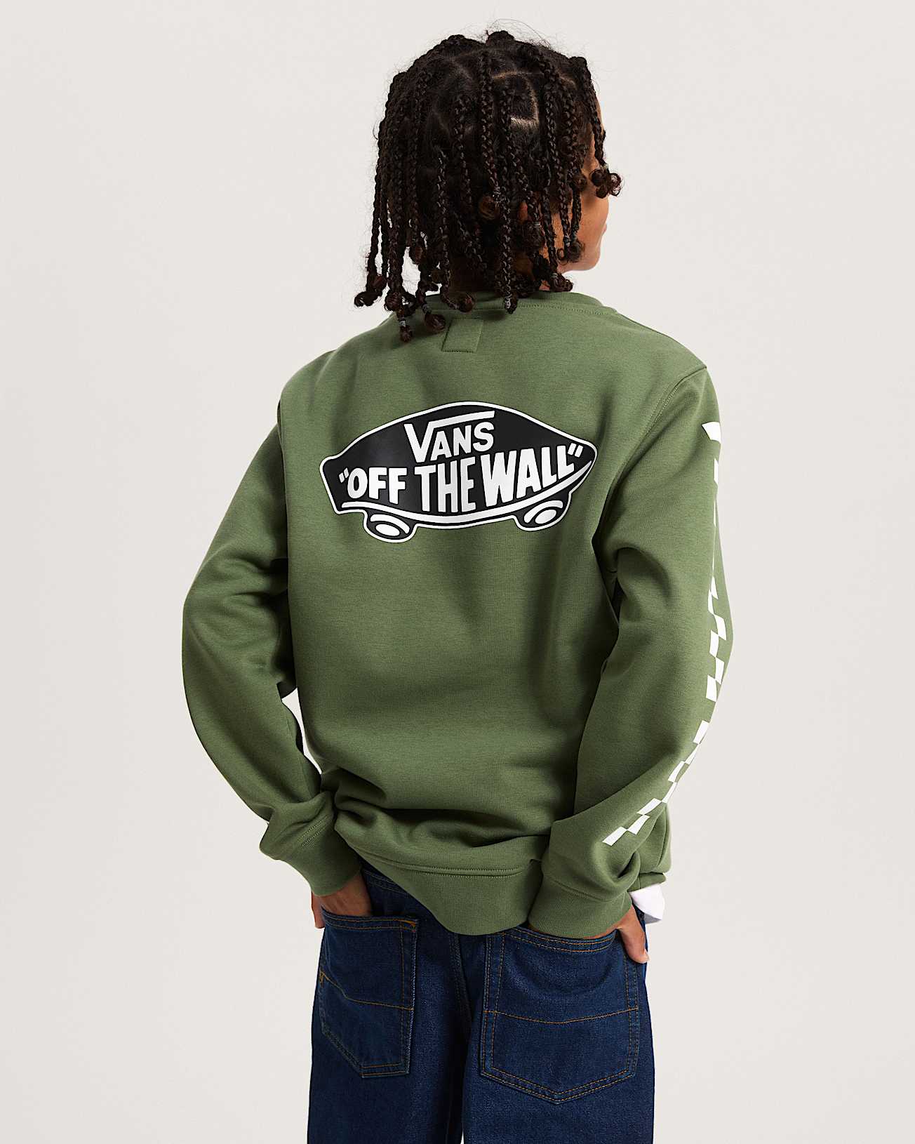 Camisola Exposition Check para criana 814 anos VANS Verde ALT3