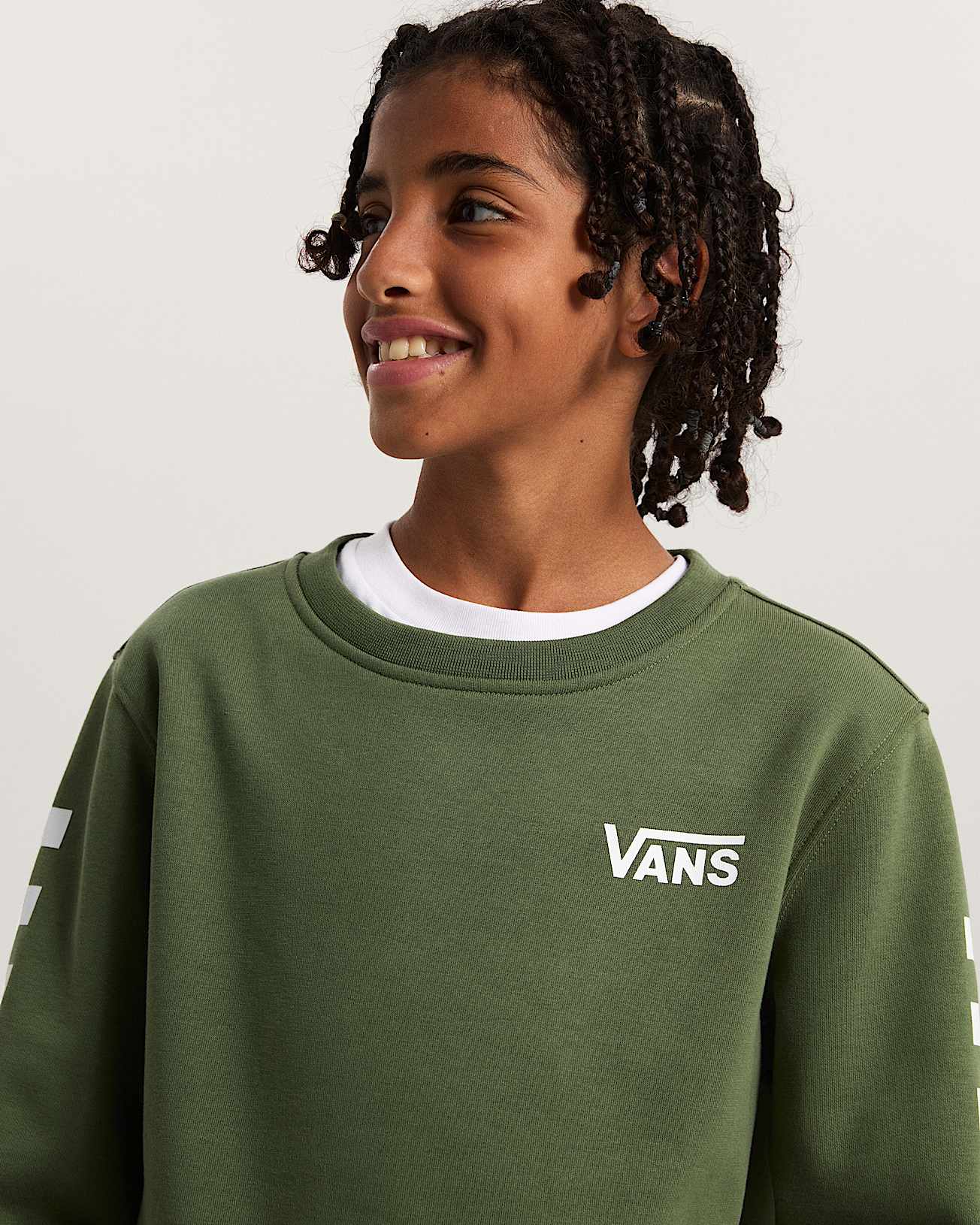Camisola Exposition Check para criana 814 anos VANS Verde ALT5