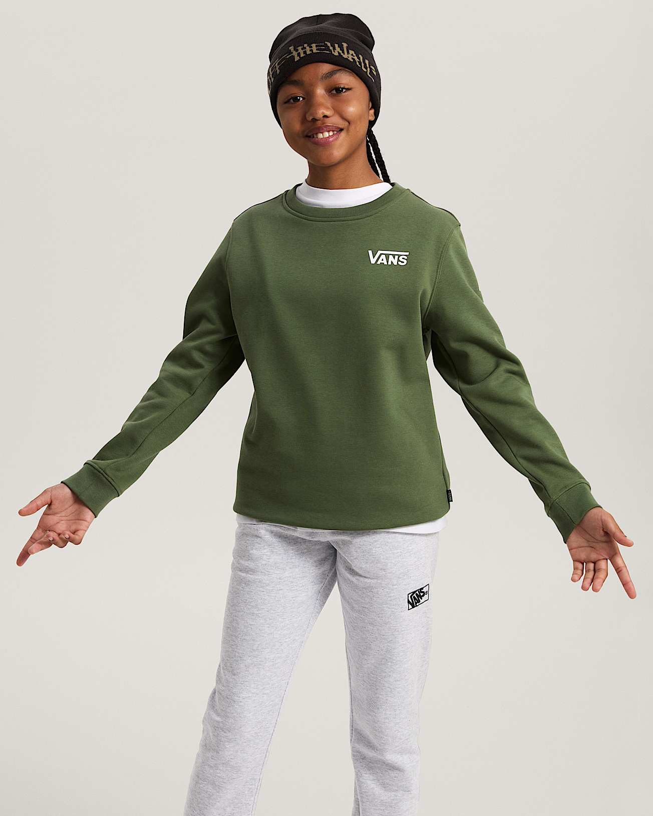 Camisola Exposition Check para criana 814 anos VANS Verde ALT6