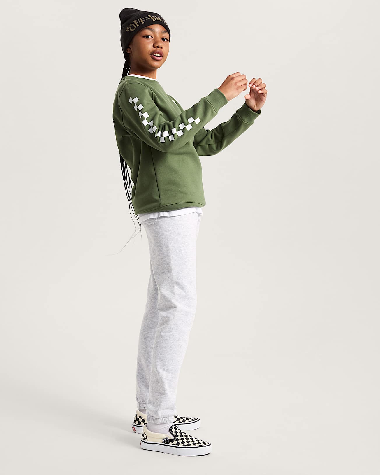 Camisola Exposition Check para criana 814 anos VANS Verde ALT8