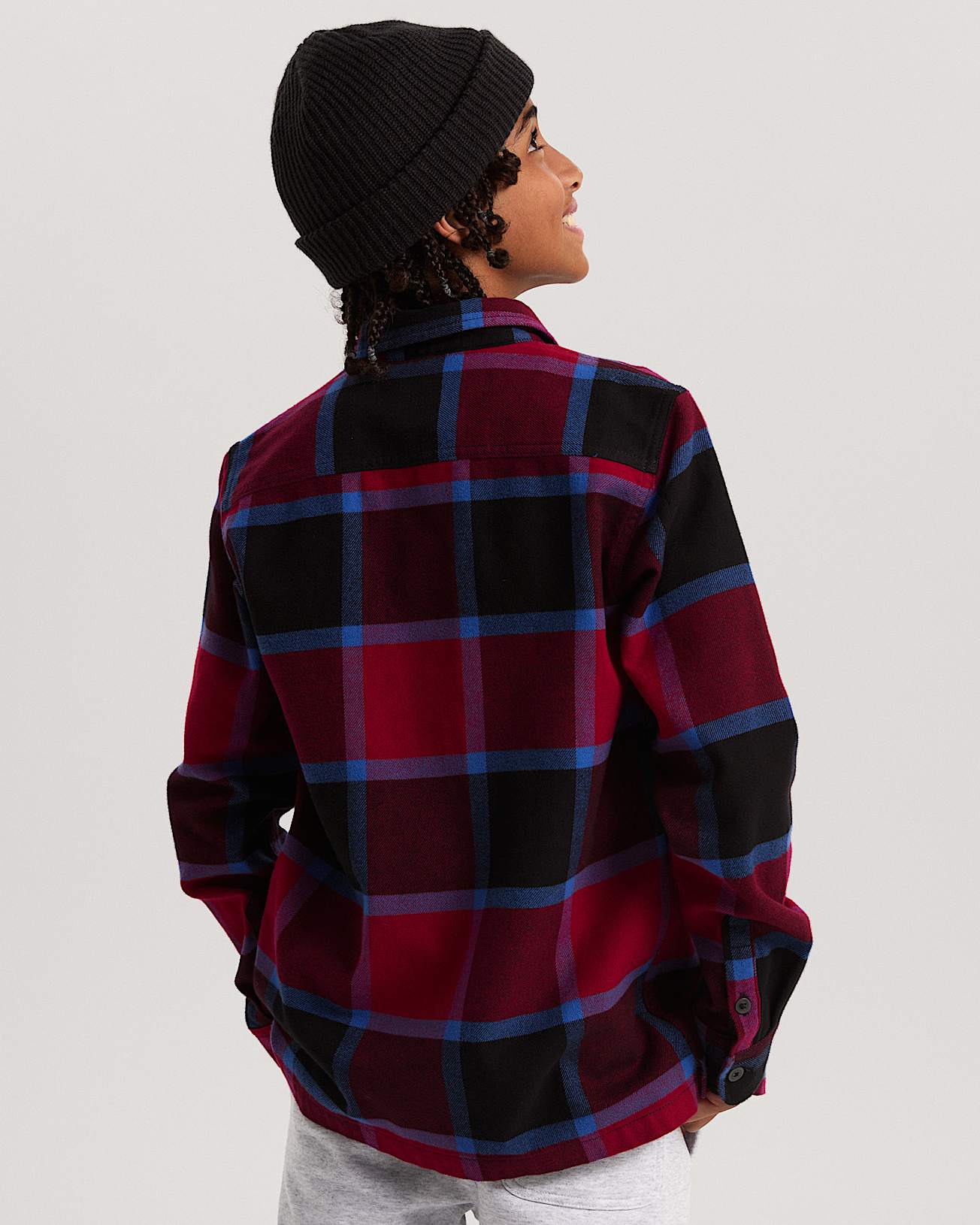 Kids Larkspur Flannel Shirt 814 Years VANS Burgundy ALT3