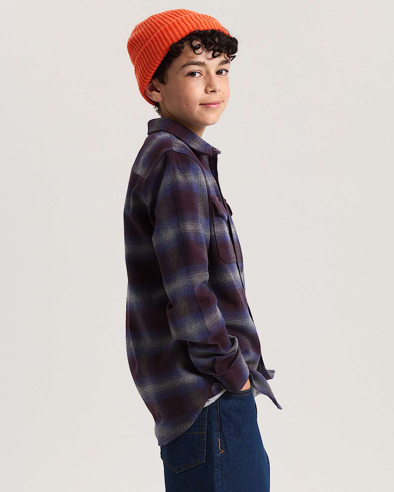 Kinder Bixby Plaid Flanellhemd 814 Jahre VANS Navy ALT3