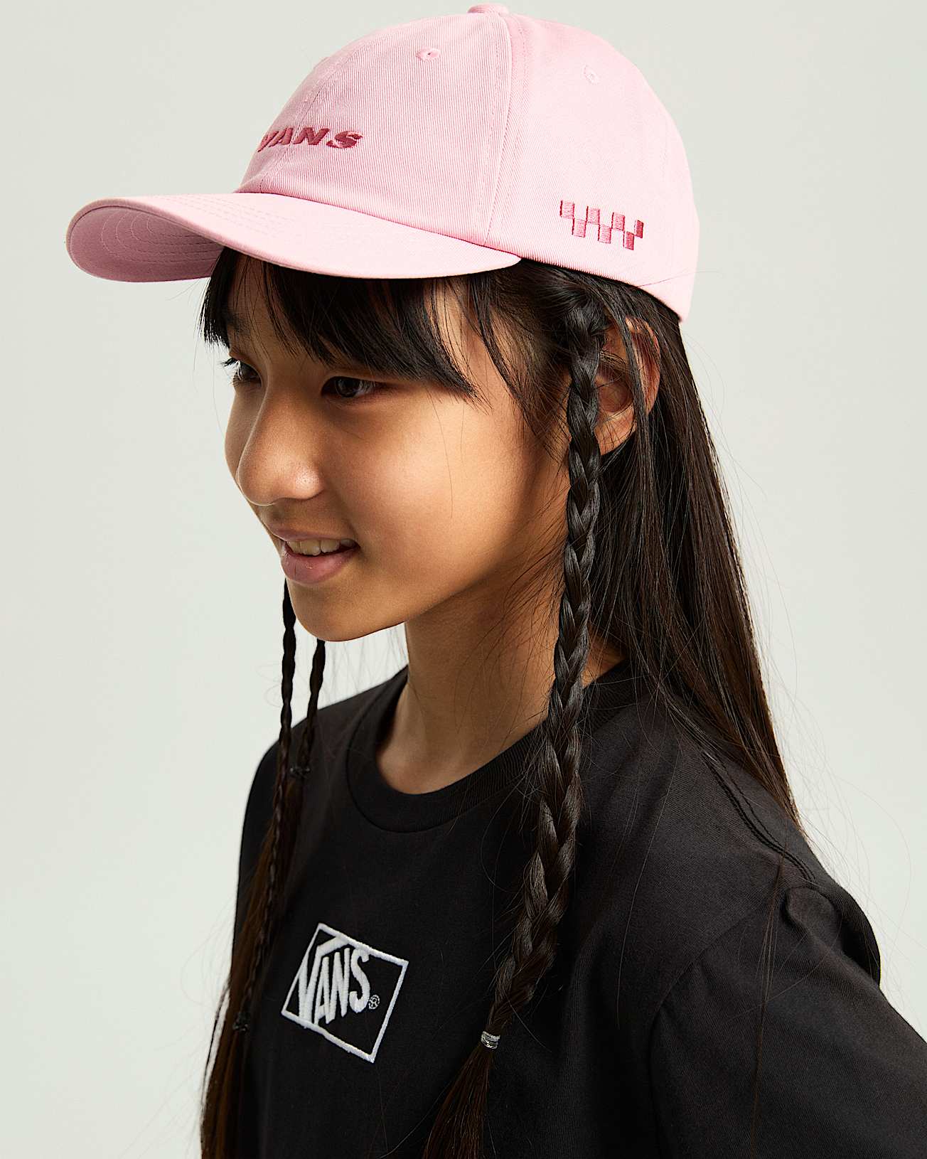Kids Check Side Bill jockey Hat VANS Pink ALT3