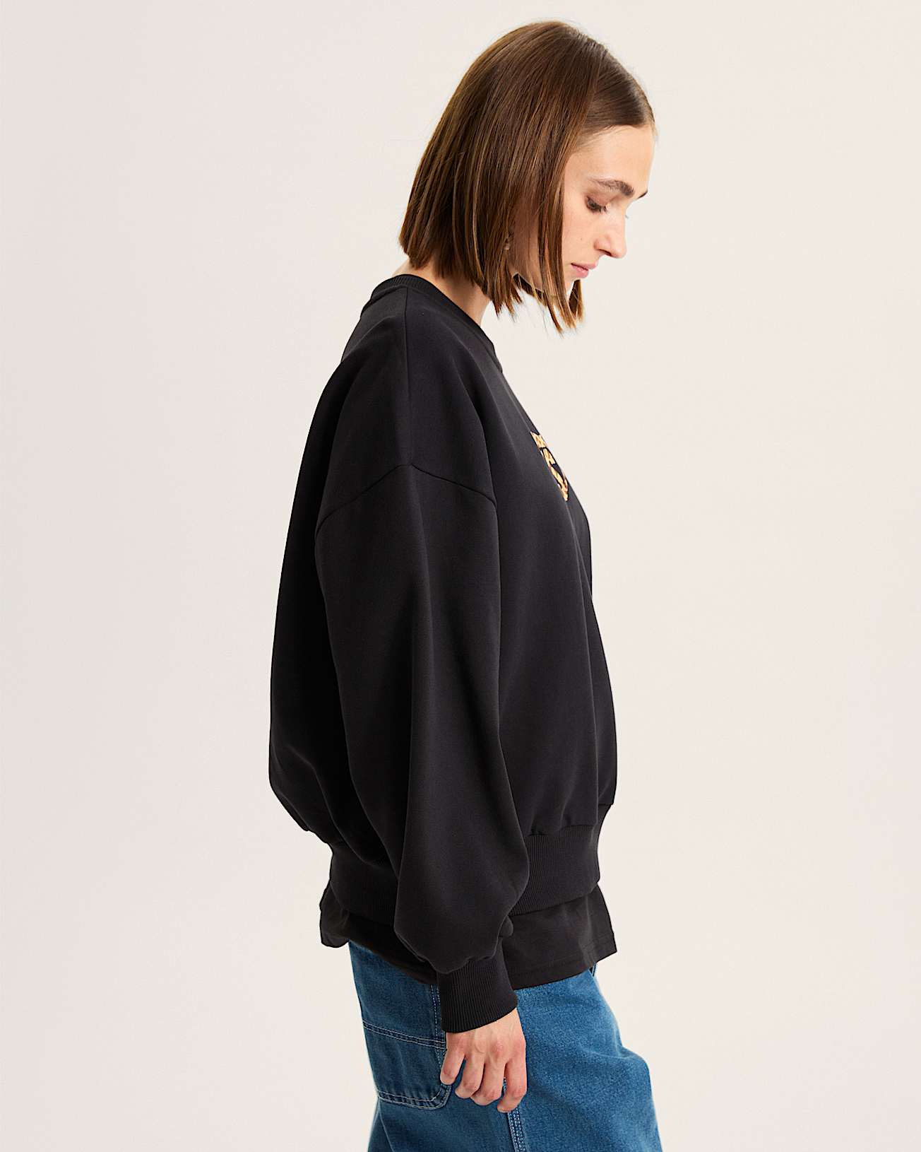 Sweat Leopard Oval Crew VANS Noir ALT4