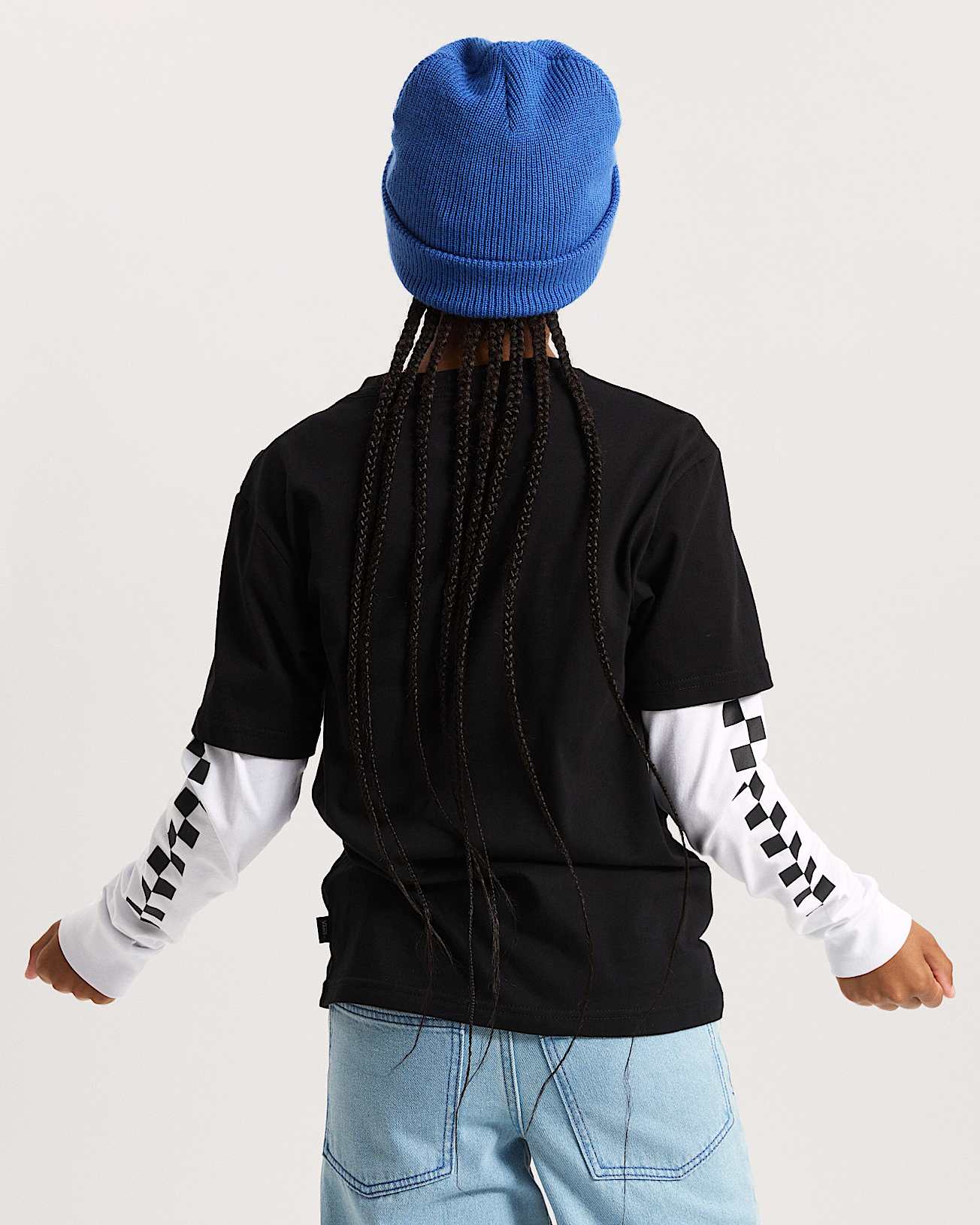 Tshirt Long Check Twofer Enfant 814 ans VANS Noir ALT7