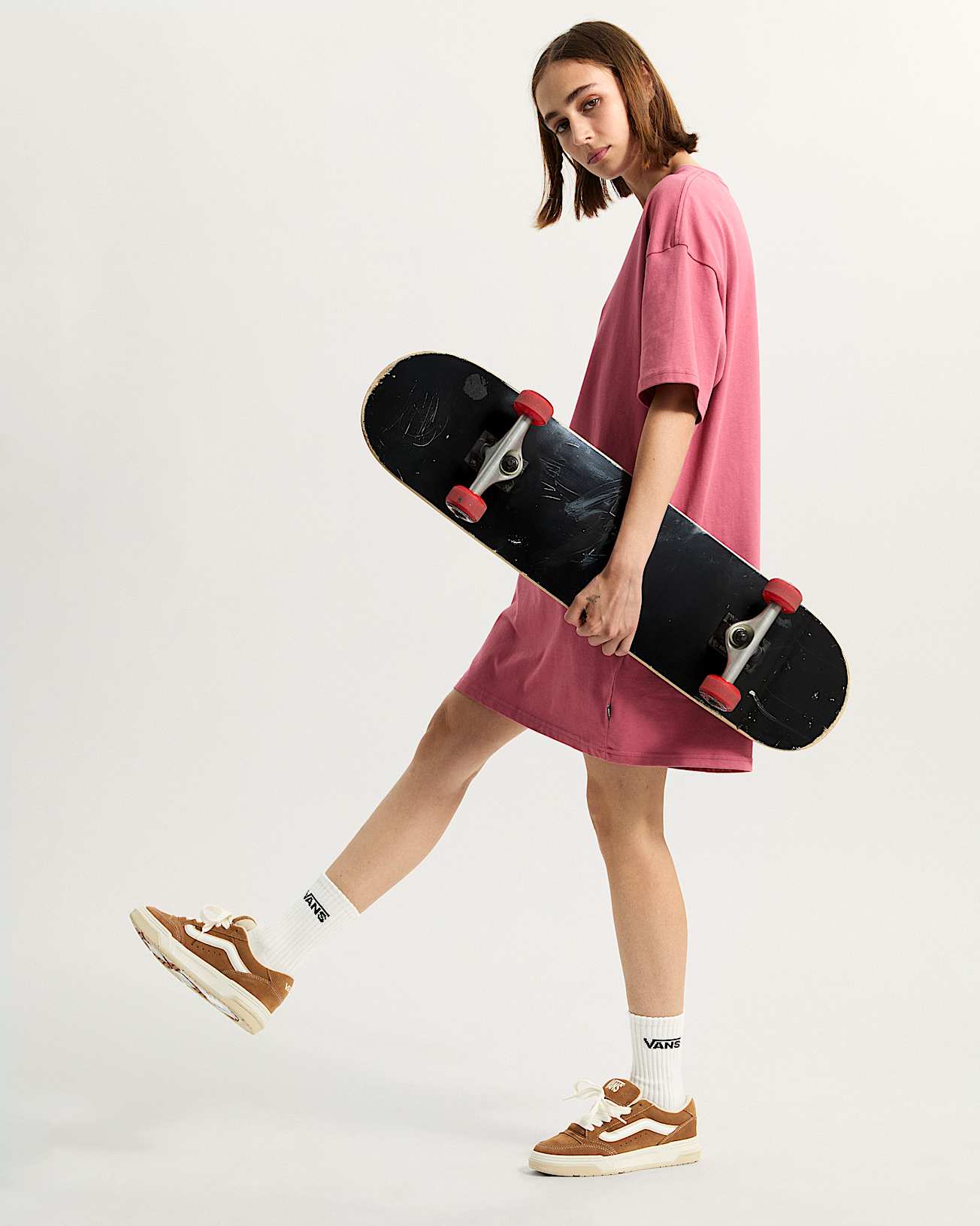 Center Vee TShirtKleid VANS Rosa ALT4