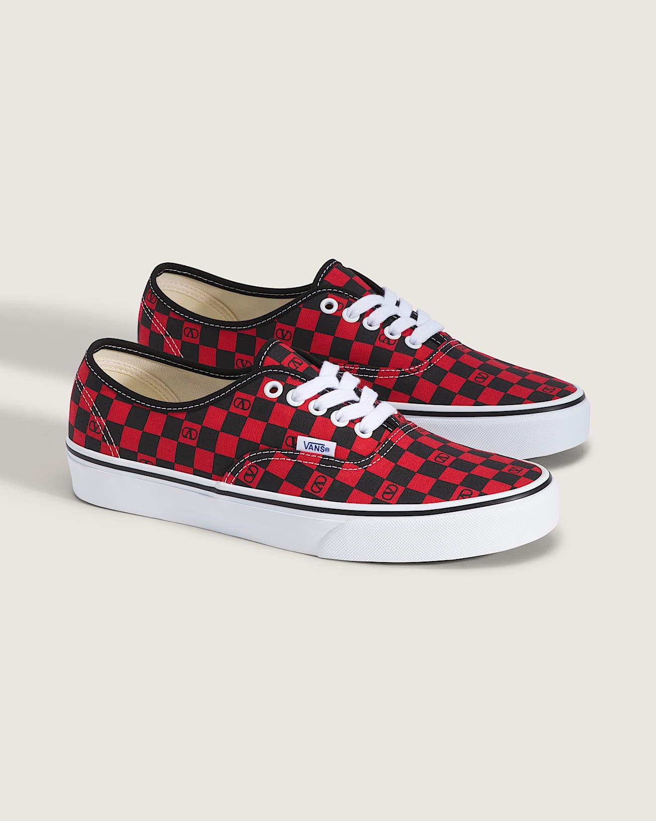 Valentino Garavani and Vans Authentic Checkerboard VANS Red ALT2