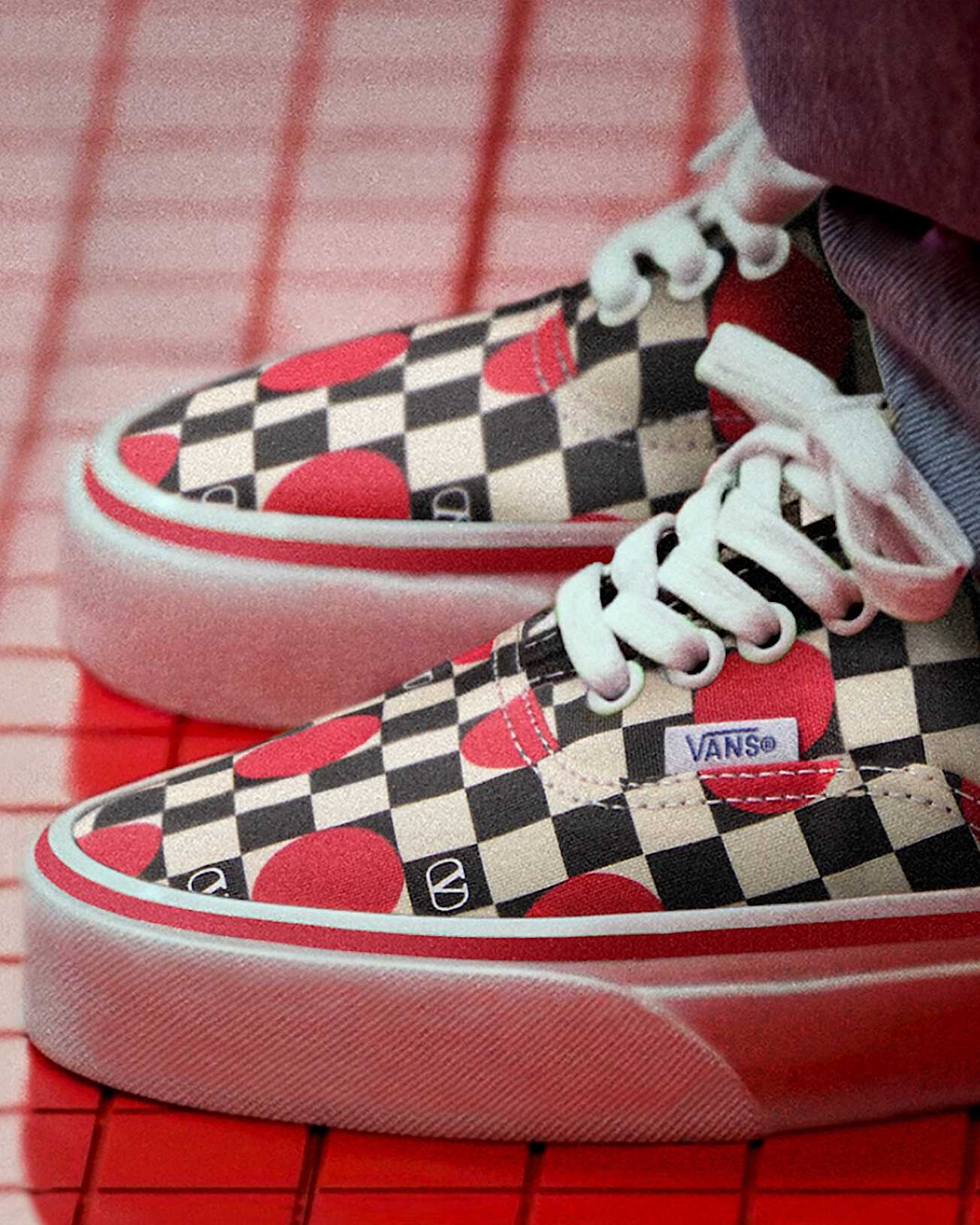 Valentino Garavani and Vans Authentic Checkerboard VANS Black ALT1