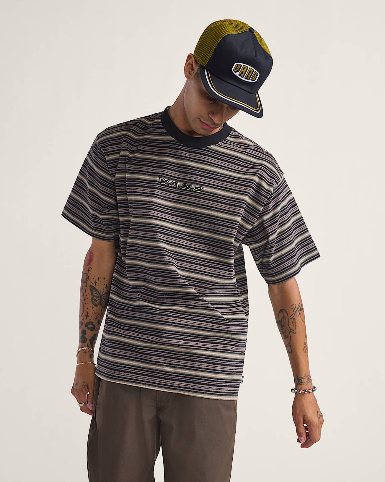 Cameron Stripe TShirt VANS Braun ALT1