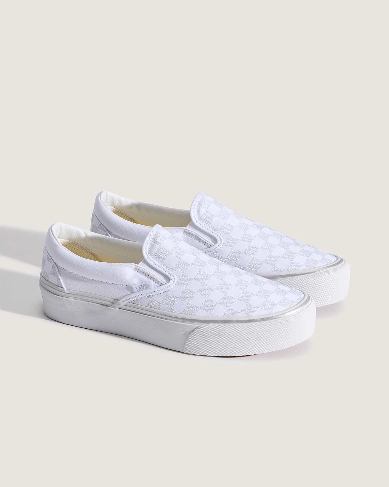 Classic SlipOn Platform Checkerboard Schuhe VANS Grau ALT1