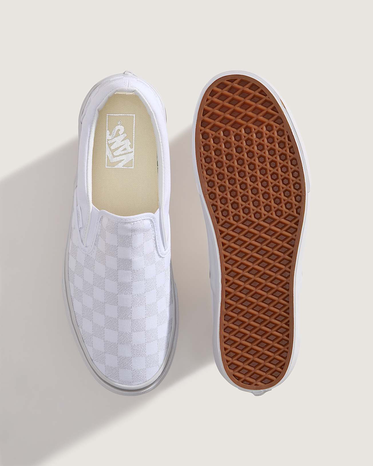 Classic Slip-On Platform Checkerboard Shoes - 3